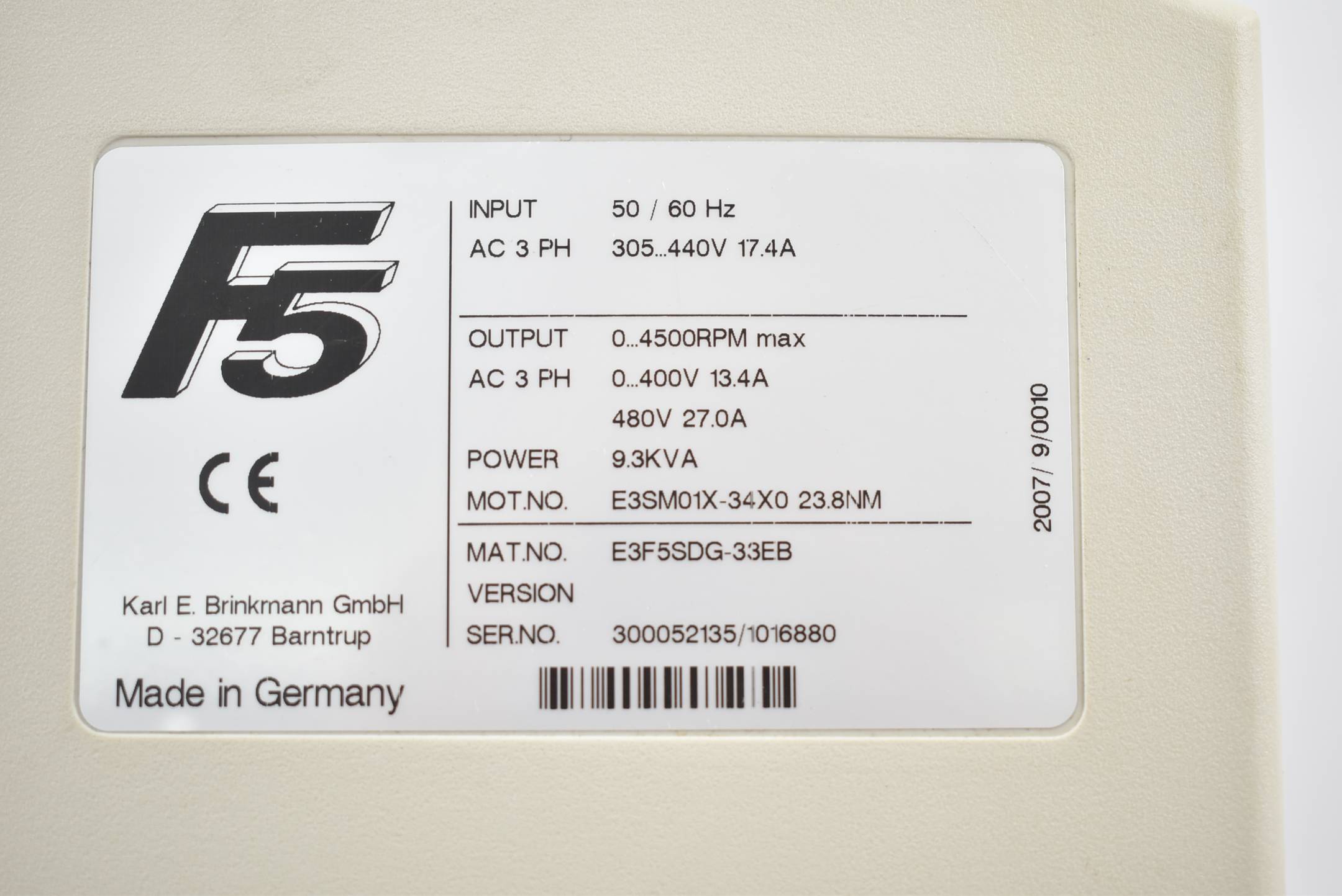 KEB F5 Umrichter E3F5SDG-33EB ( E3SM01X-34X0 )
