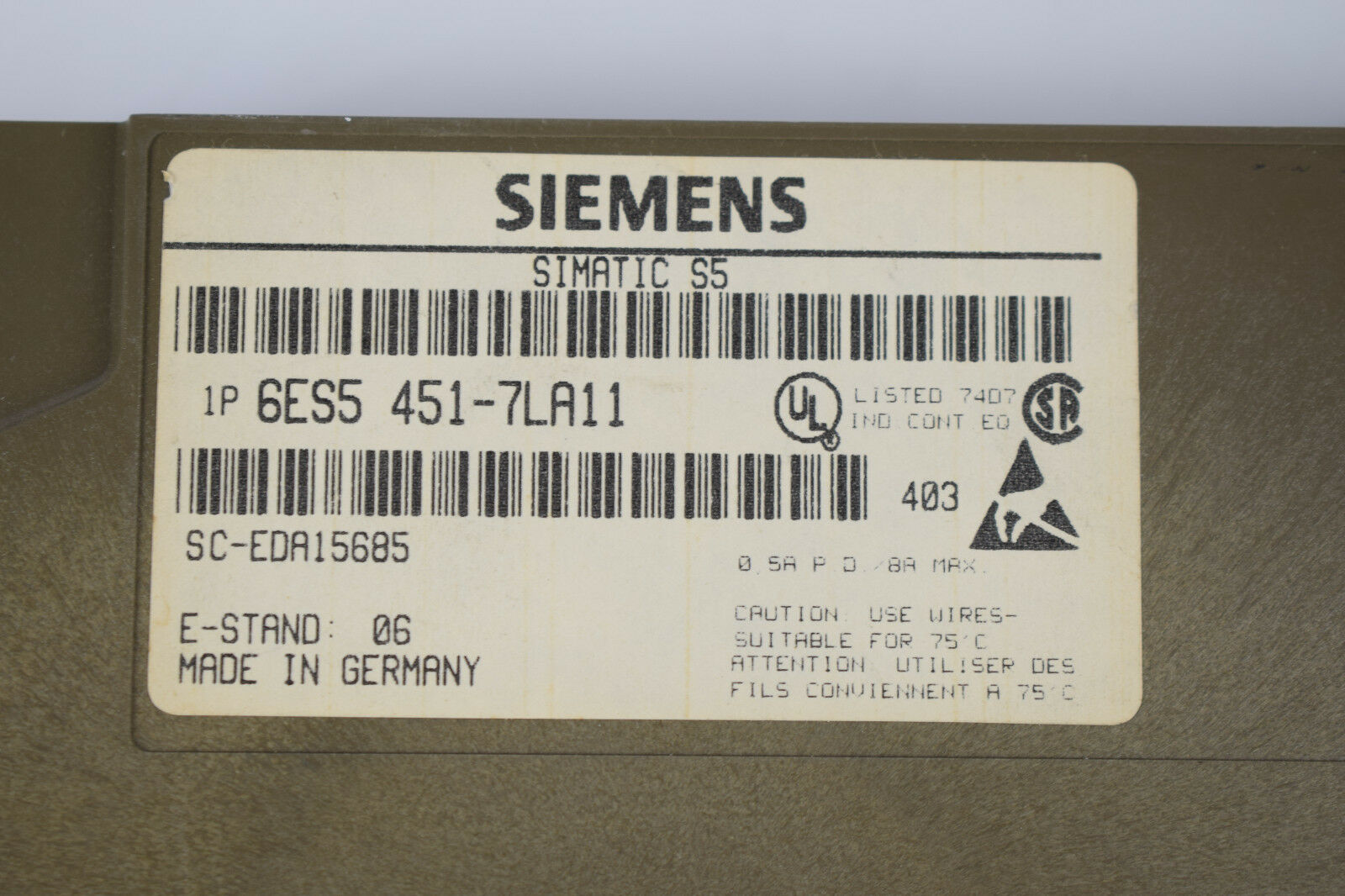 Siemens simatic S5 6ES5 451-7LA11 ( 6ES5 451-7LA11 ) E6