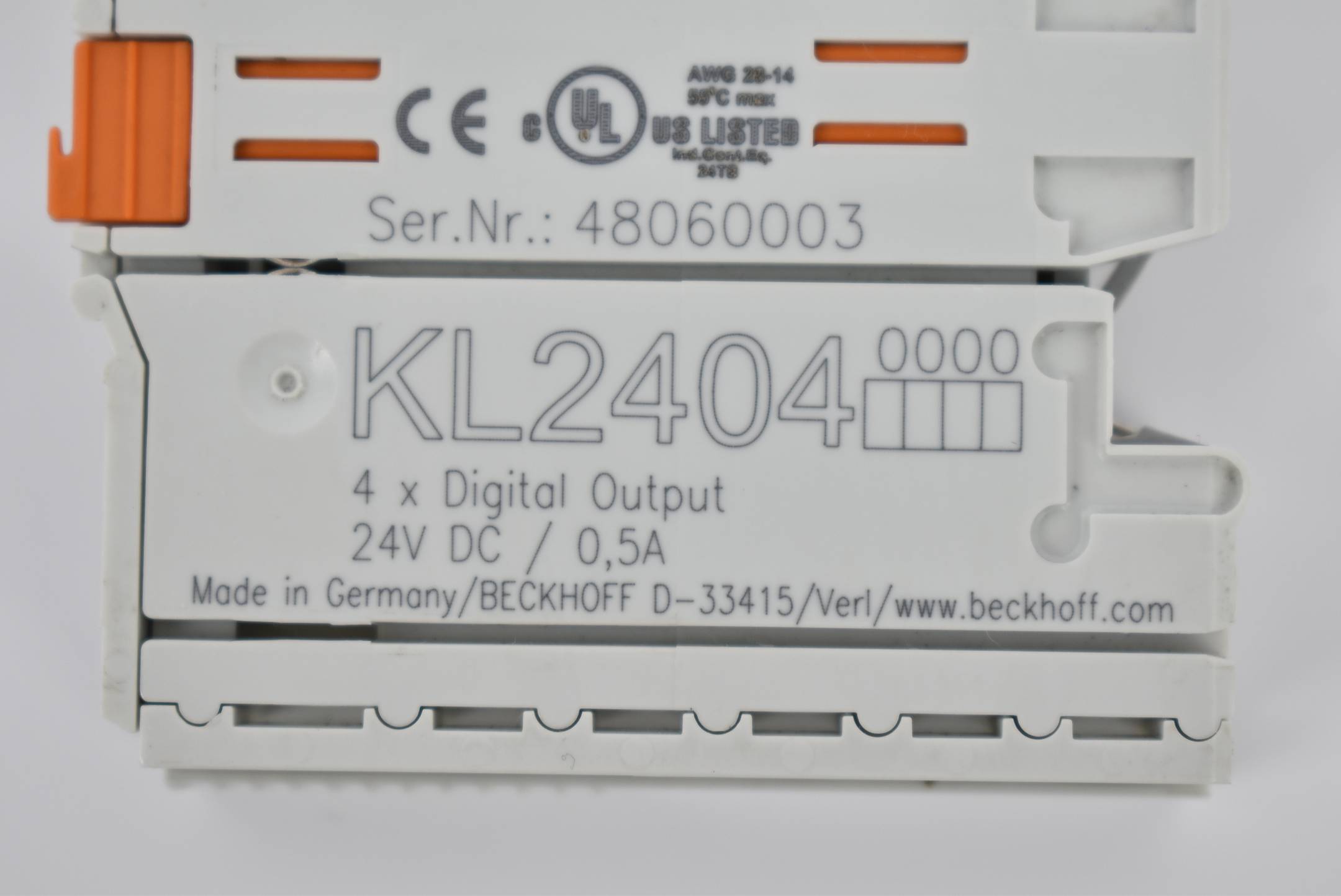 Beckhoff Busklemme 4-Kanal-Digital-Ausgang 24 VDC 0,5 A KL2404 ( KL 2404 )