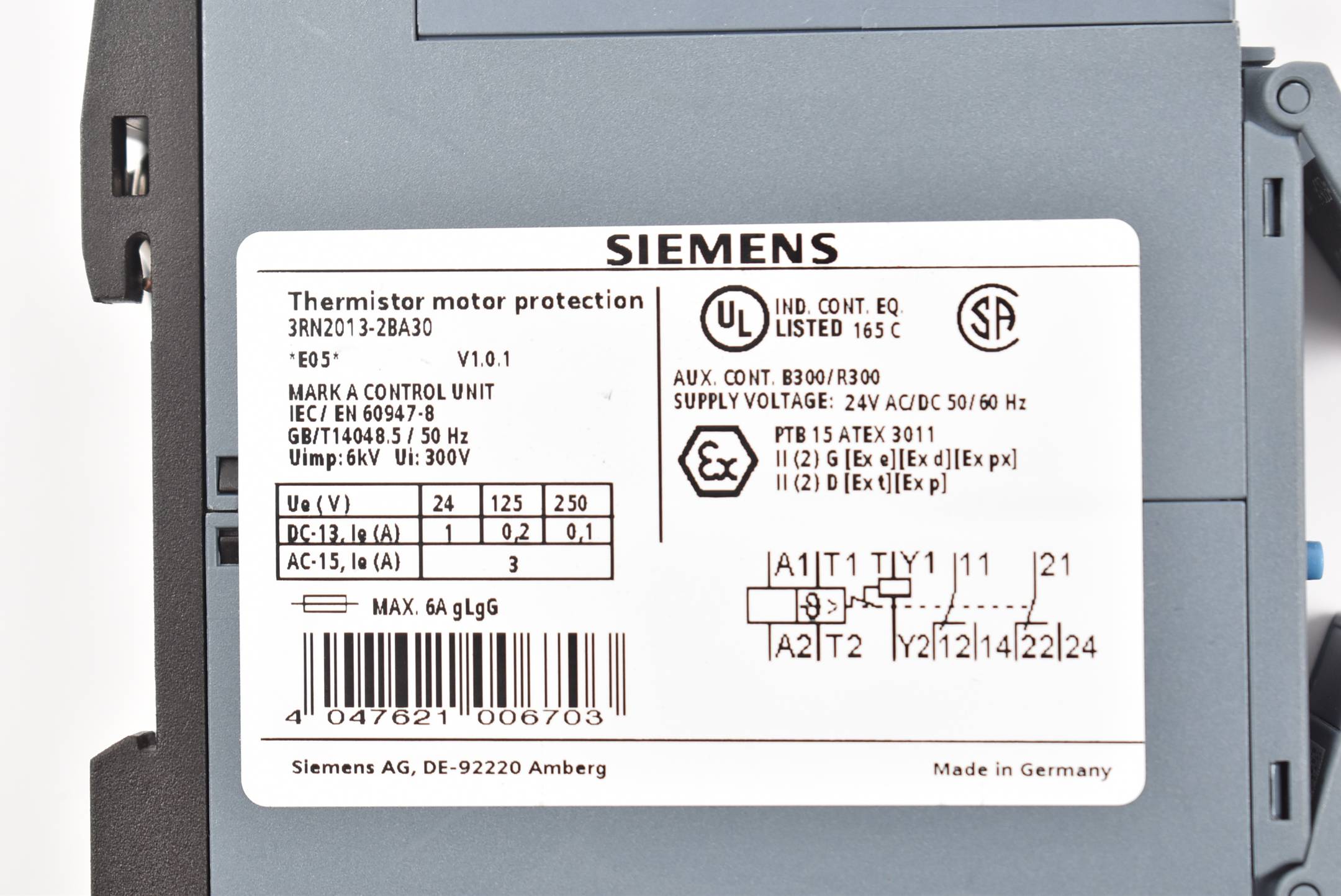 Siemens Thermistor-Motorschutzrelais 3RN2013-2BA30 ( 3RN2 013-2BA30 )
