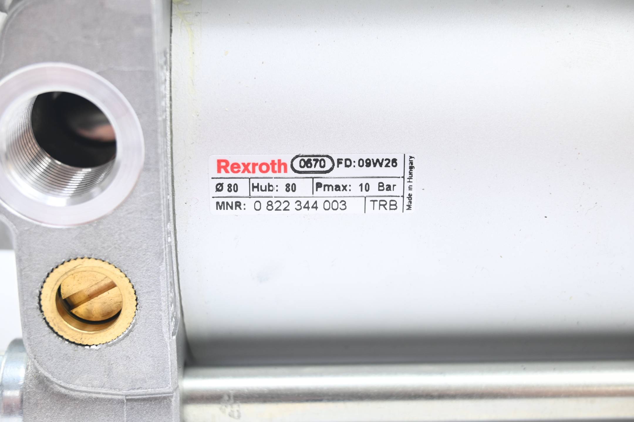 Rexroth Pneumatikzylinder 0 822 344 003 ( 0822344003 ) ⌀80 Hub:80 Pmax:10bar