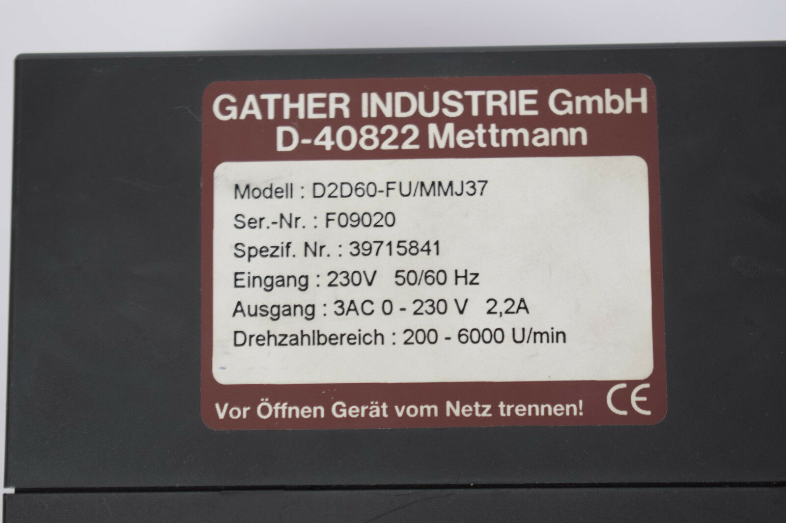 Siemens Micromaster junior D2D60-FU/MMJ37