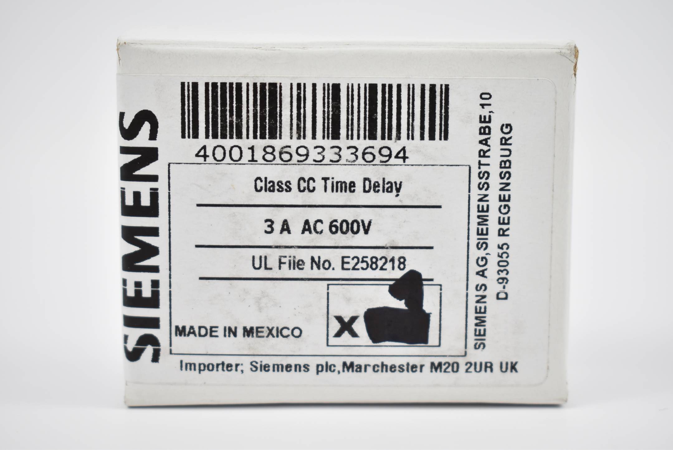 Siemens Sentron Zylindersicherungseinsatz 3NW1030-0HG ( 3NW 1030-0HG ) 1 Stück