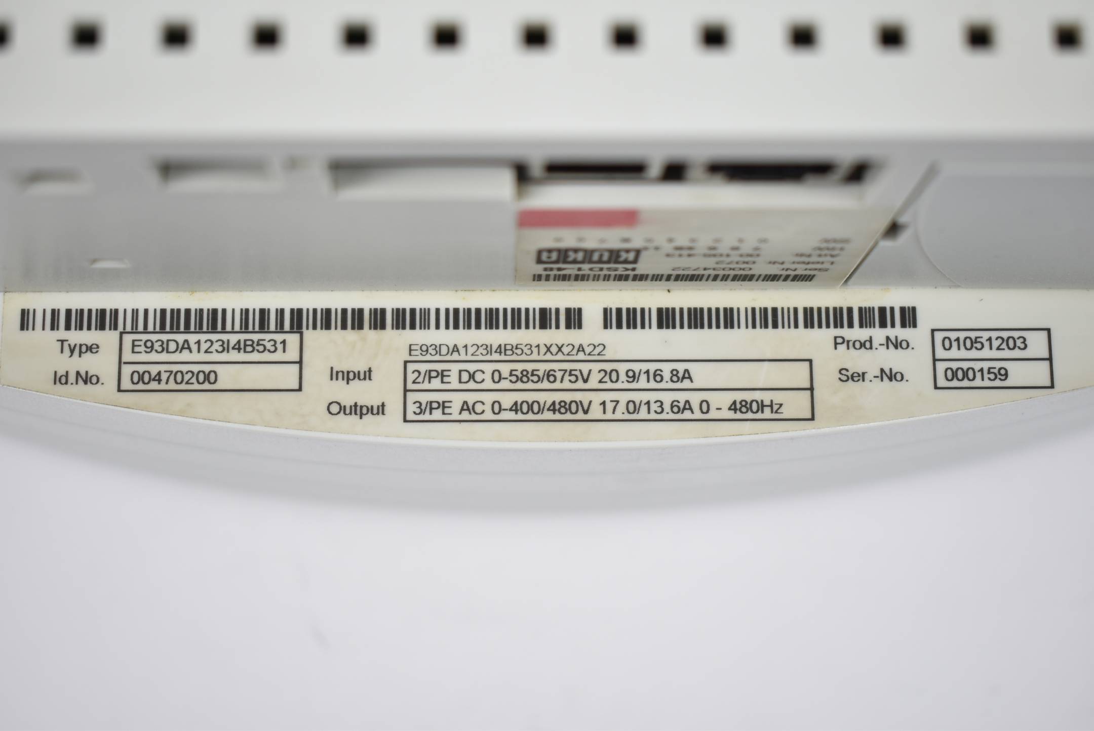 KUKA Lenze Servo Drive KSD1-48 E93DA123I4B531 ( 00470200 ) E93DA123I4B531XX2A22