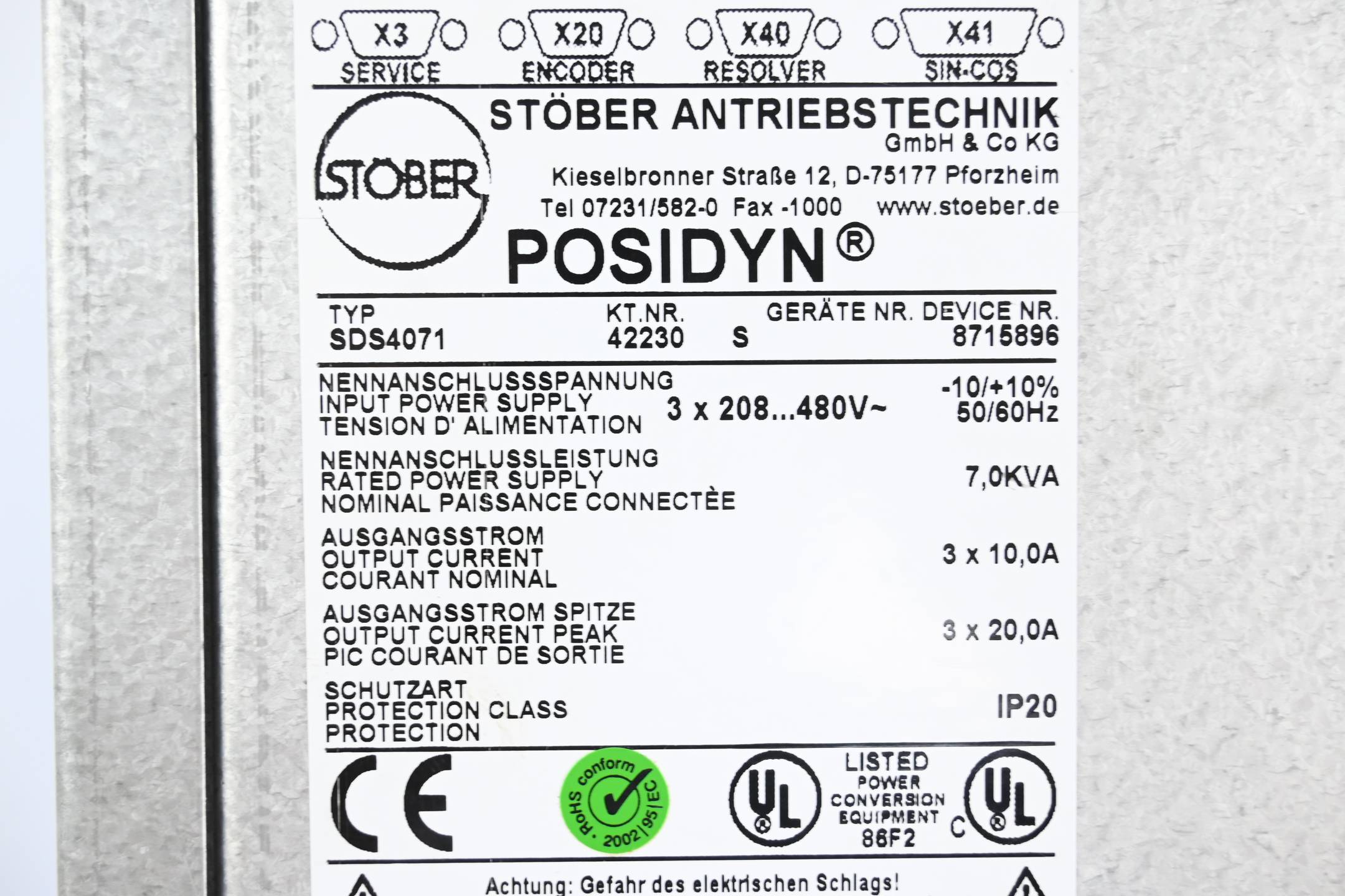 Stöber Posidyn Frequenzumrichter SDS4071 ( 8715896 )
