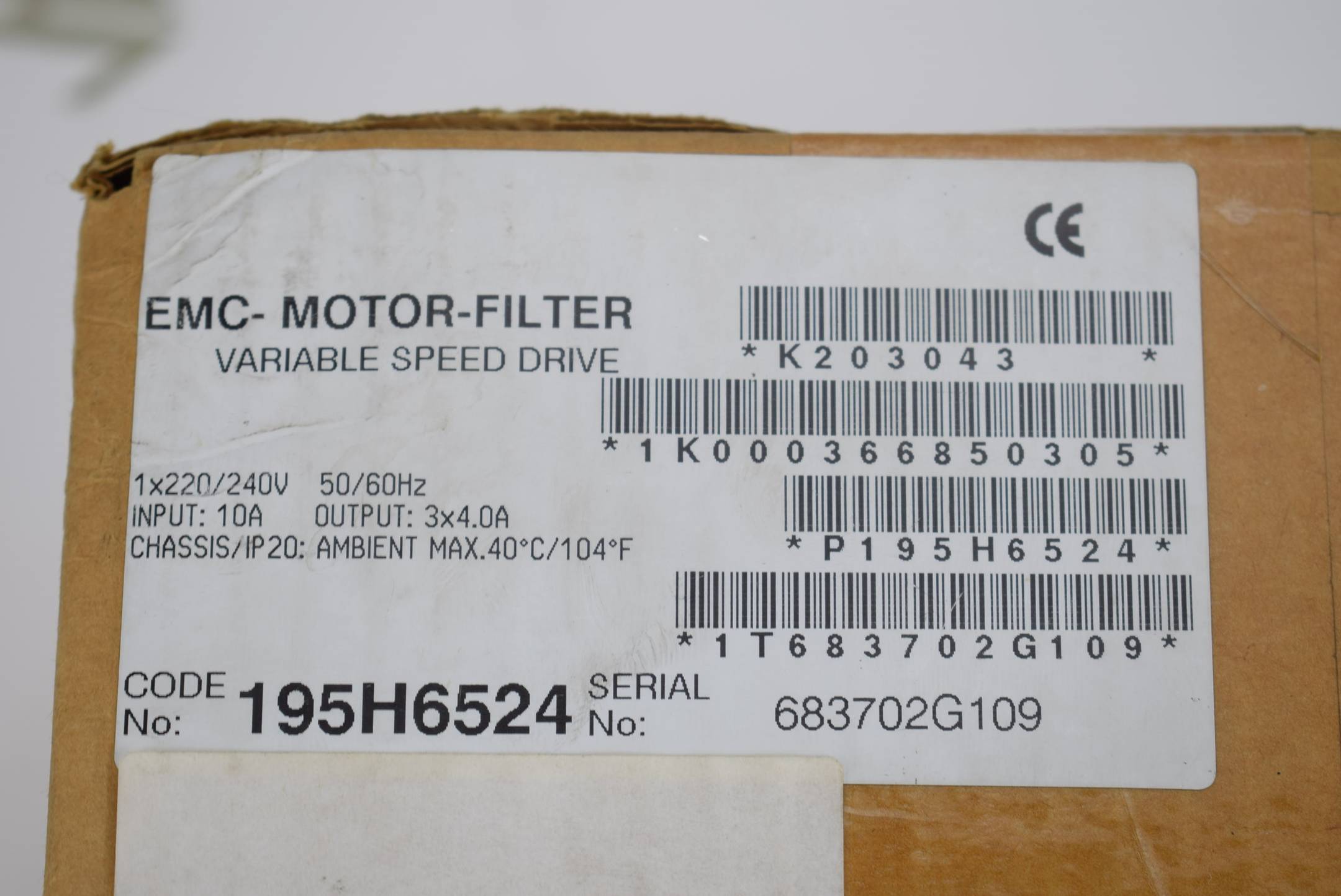 Danfoss  EMC-Motor-Filter 195H6524