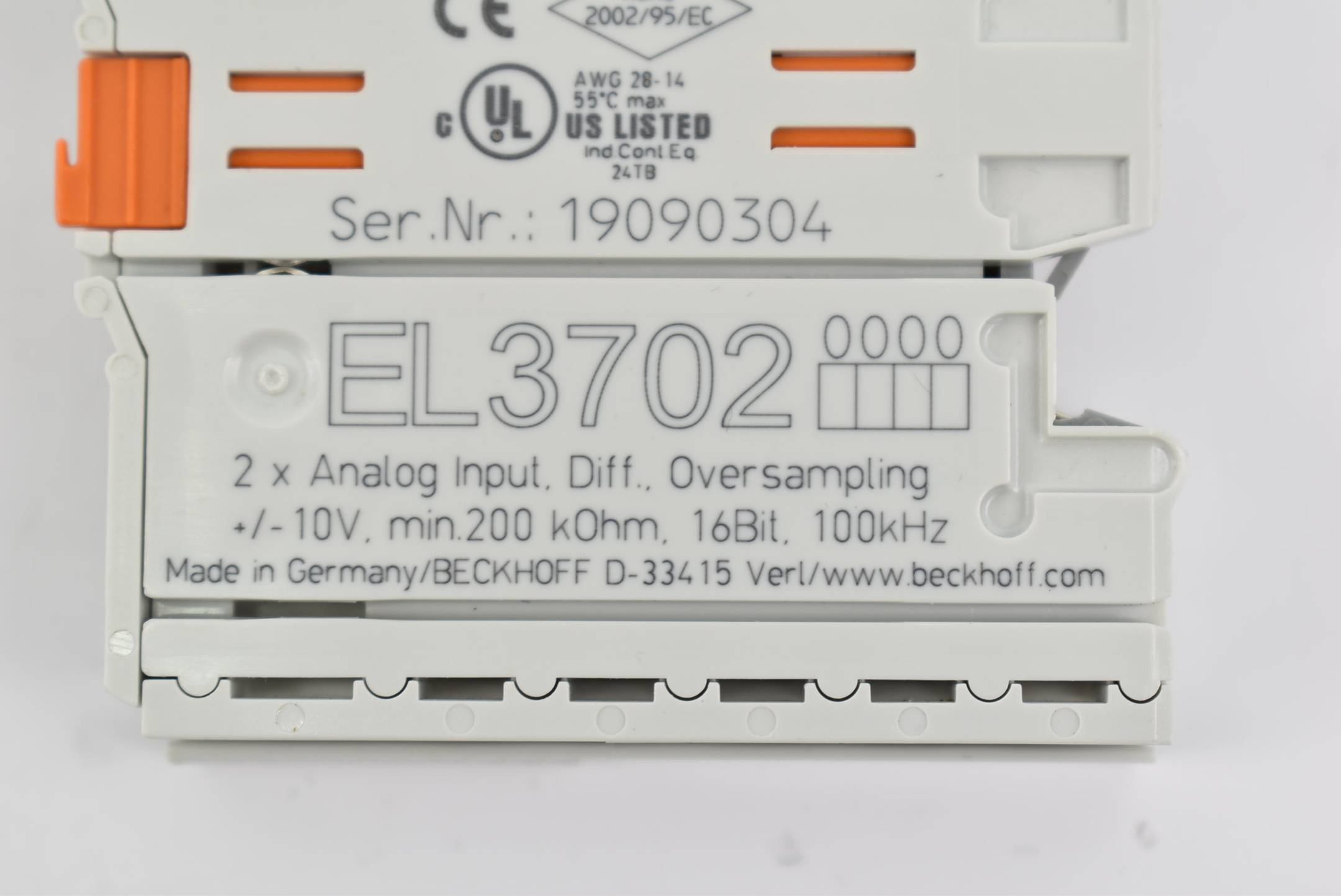 Beckhoff EtherCAT-Klemme 2-Kanal-Analog-Eingang EL3702 ( EL 3702 )