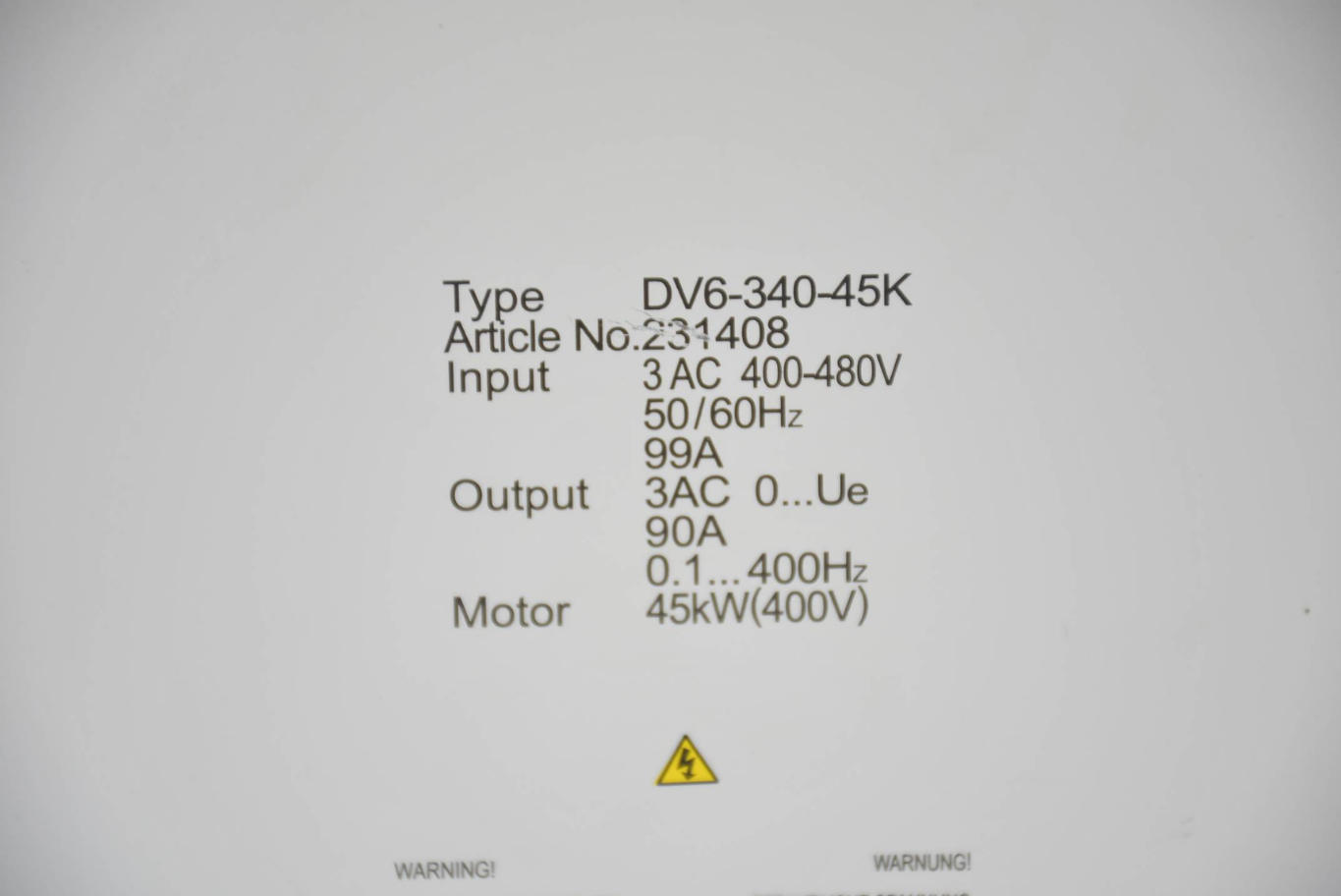 Eaton Klöckner Möller Vector Frequenzumrichter DV6-340-45K ( 231408 )