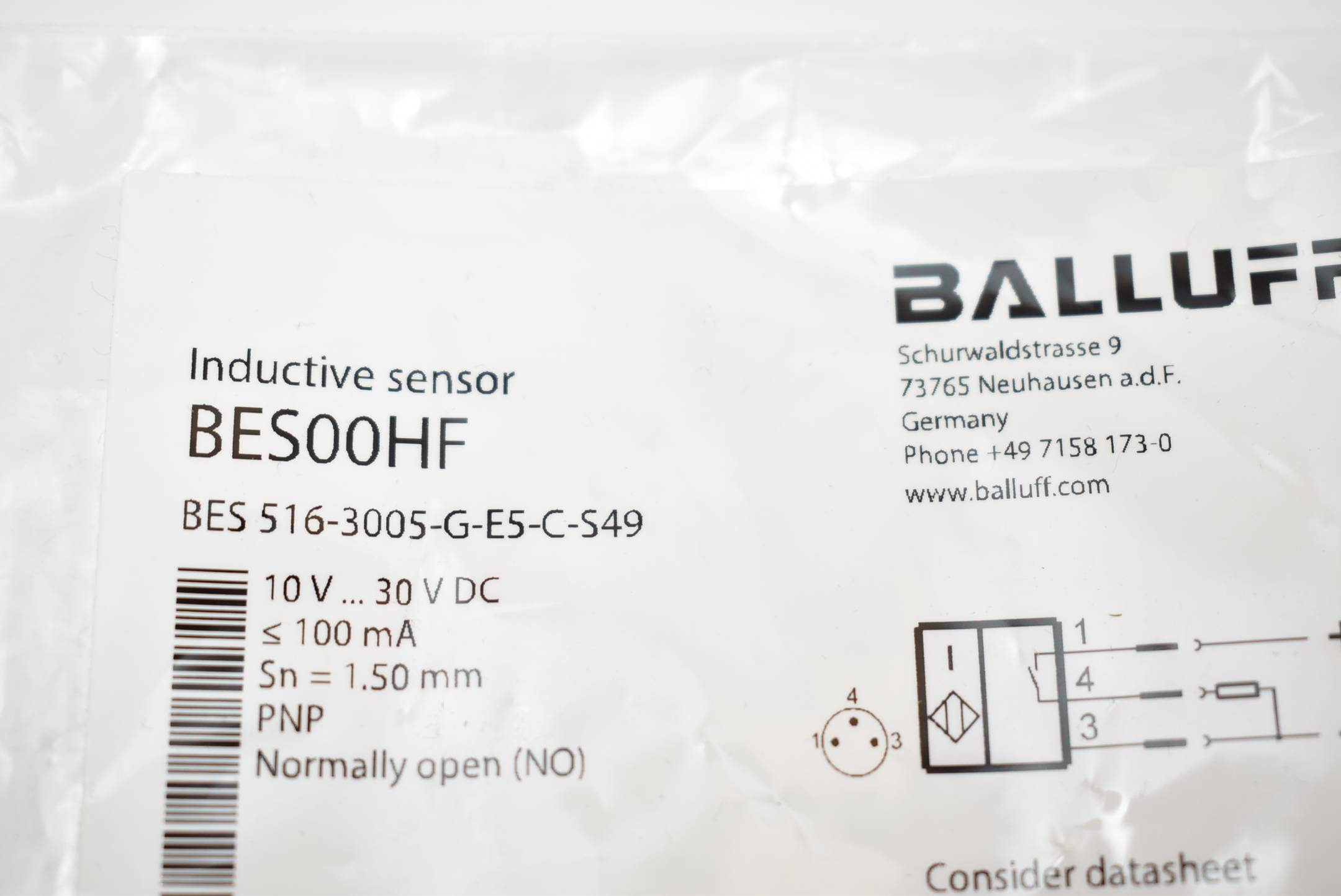 Balluff Induktiver Sensor BES00HF ( BES 516-3005-G-E5-C-S49 )