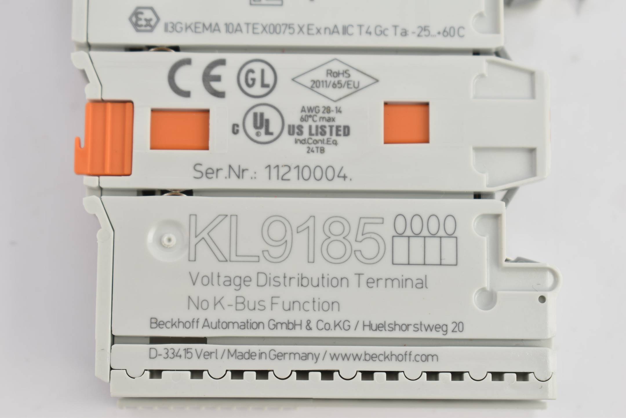 Beckhoff Potenzialverbindungsklemme 230 V KL9185