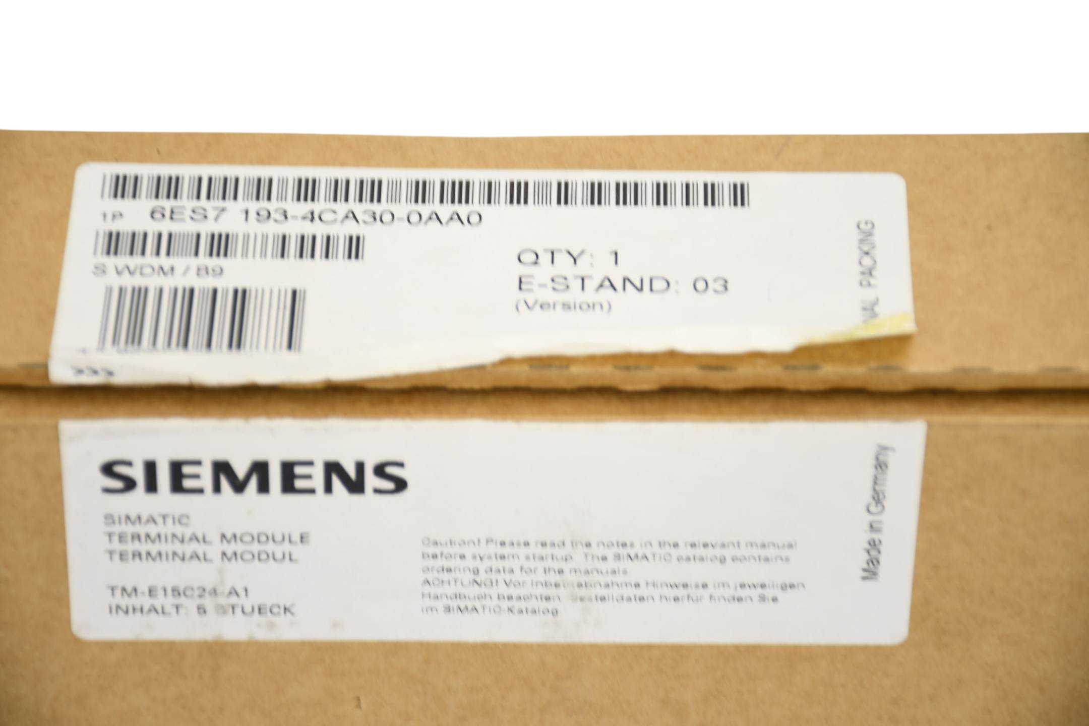 Siemens simatic DP 5 ET 200S 5 Terminalmodule TM-E15C24-A1 6ES7193-4CA30-0AA0