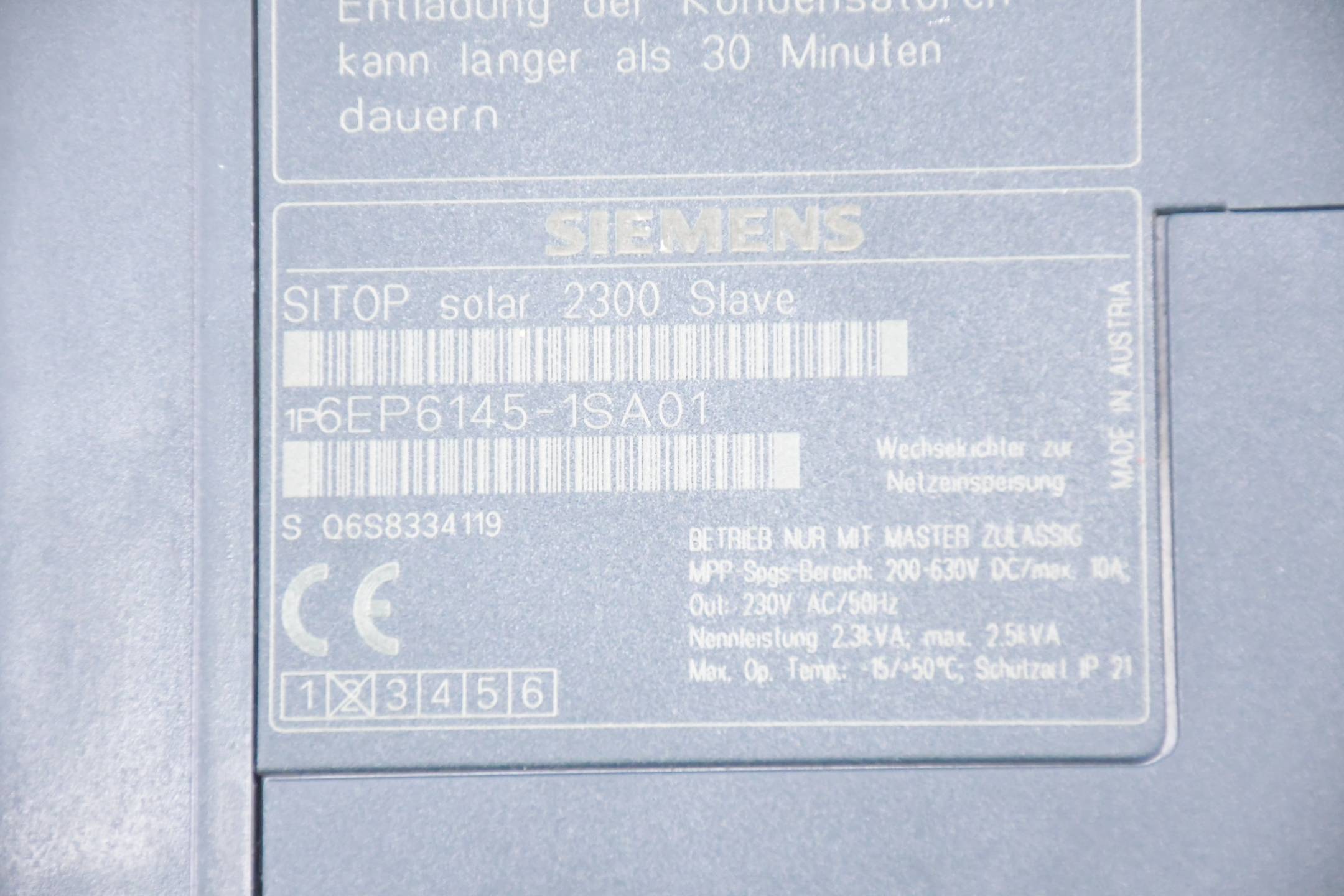 DEFEKT Siemens Sitop solar 2300 slave 6EP6145-1SA01 ( 6EP6 145-1SA01 )