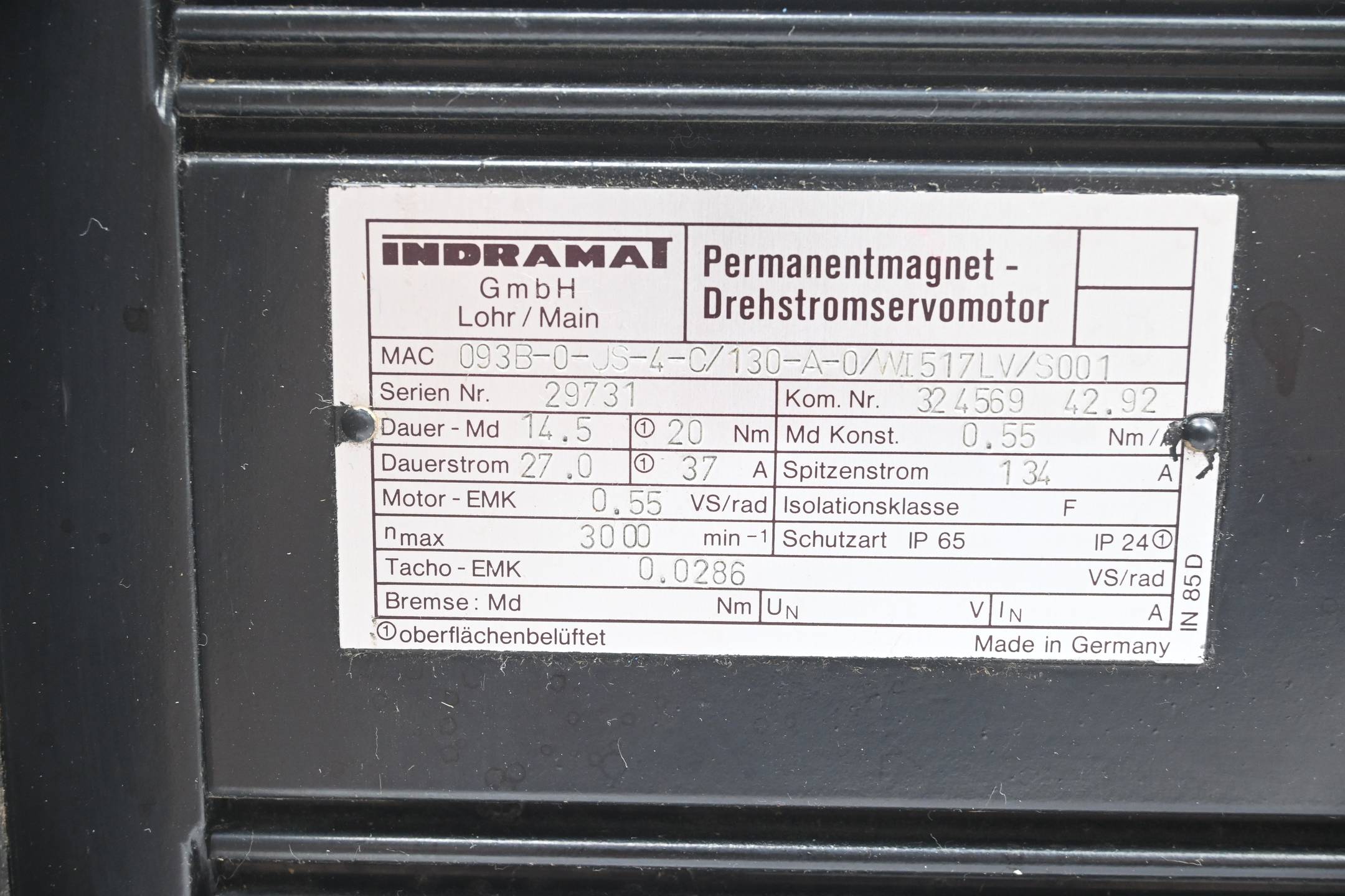 Indramat 093B-0-JS-4-C/130-A-0/WI517LV/S001 inkl. Heidenhain ROD 1424.003-500