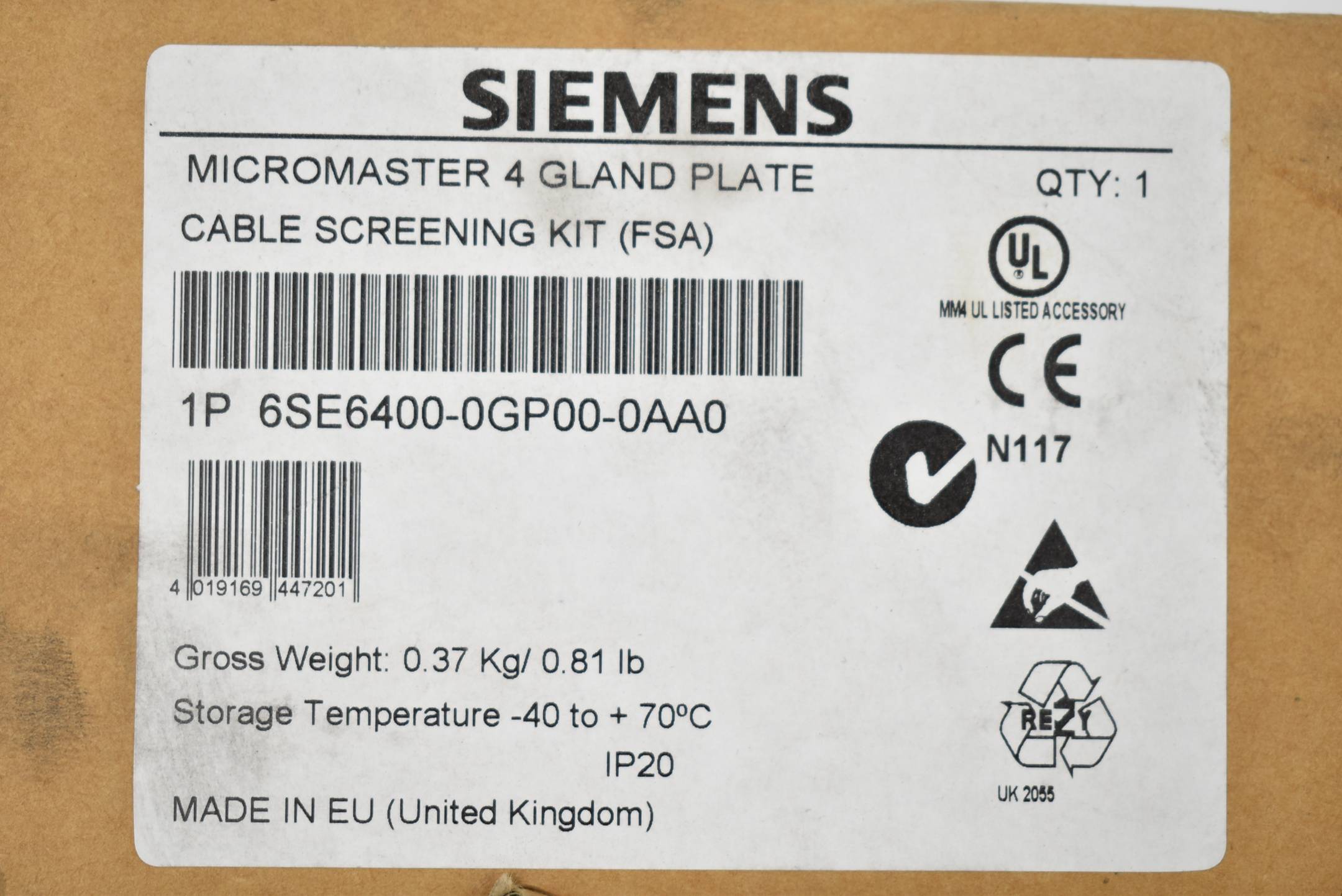 Siemens Micromaster 4 Kit 6SE6400-0GP00-0AA0 ( 6SE6 400-0GP00-0AA0 )