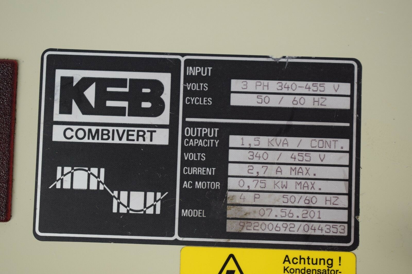 KEB Combivert Frequenzumrichter 07.56.201