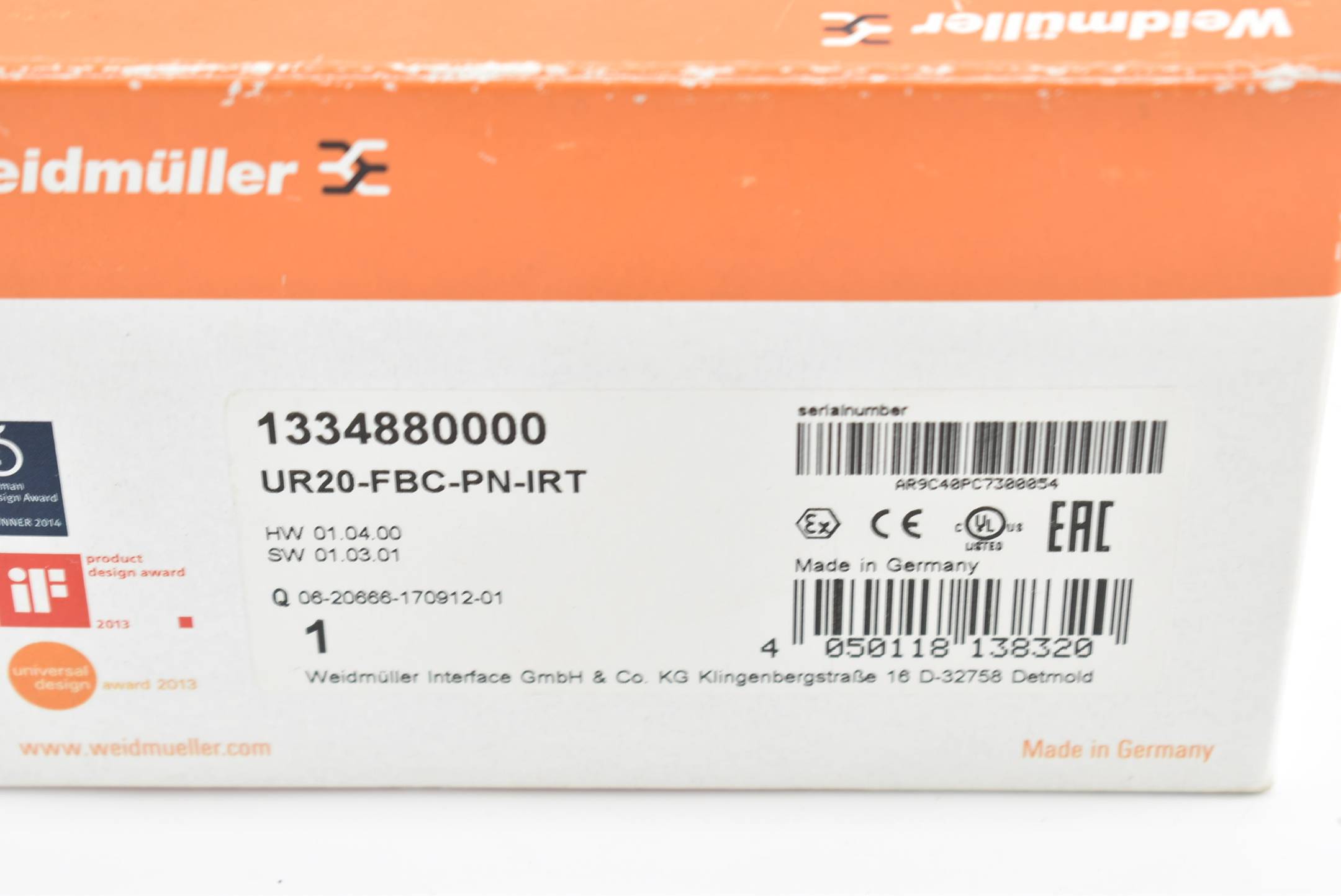 Weidmüller Remote-IO-Feldbus-Koppler UR20-FBC-PN-IRT ( 1334880000 )