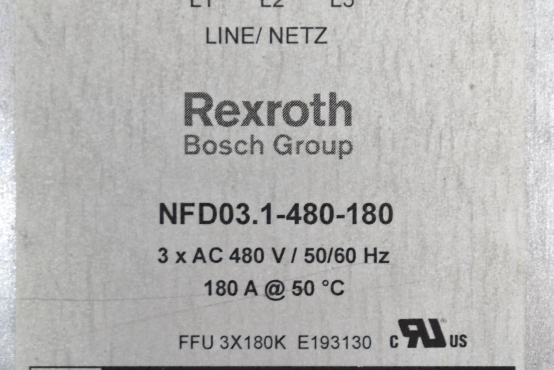 Rexroth Power Line Filter 3 x 480 V 50/60Hz 180 A NFD03.1-480-180