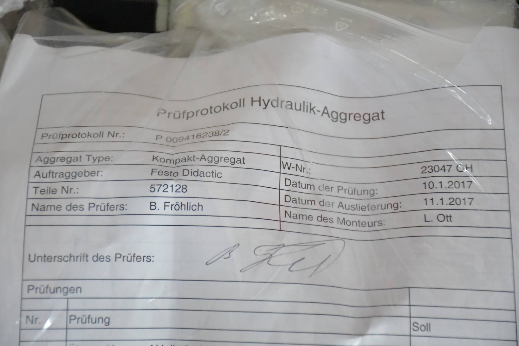 Festo Hydraulik-Aggregat H-BG-HA-LS+K/400V50Hz ( 572128 ) ( 23047 )