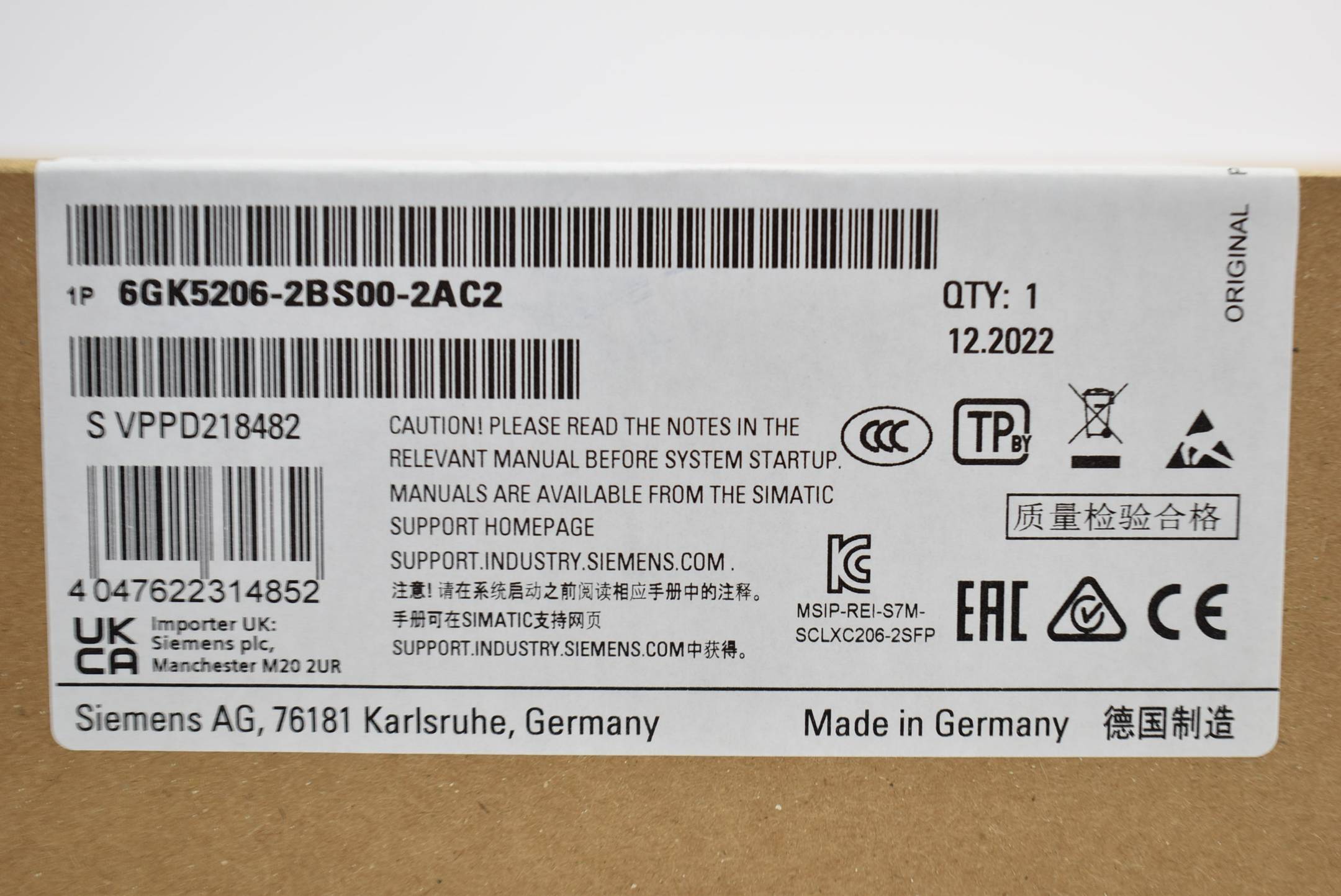 Siemens Scalance XC206-2SFP 6GK5206-2BS00-2AC2 ( 6GK5 206-2BS00-2AC2 ) E03