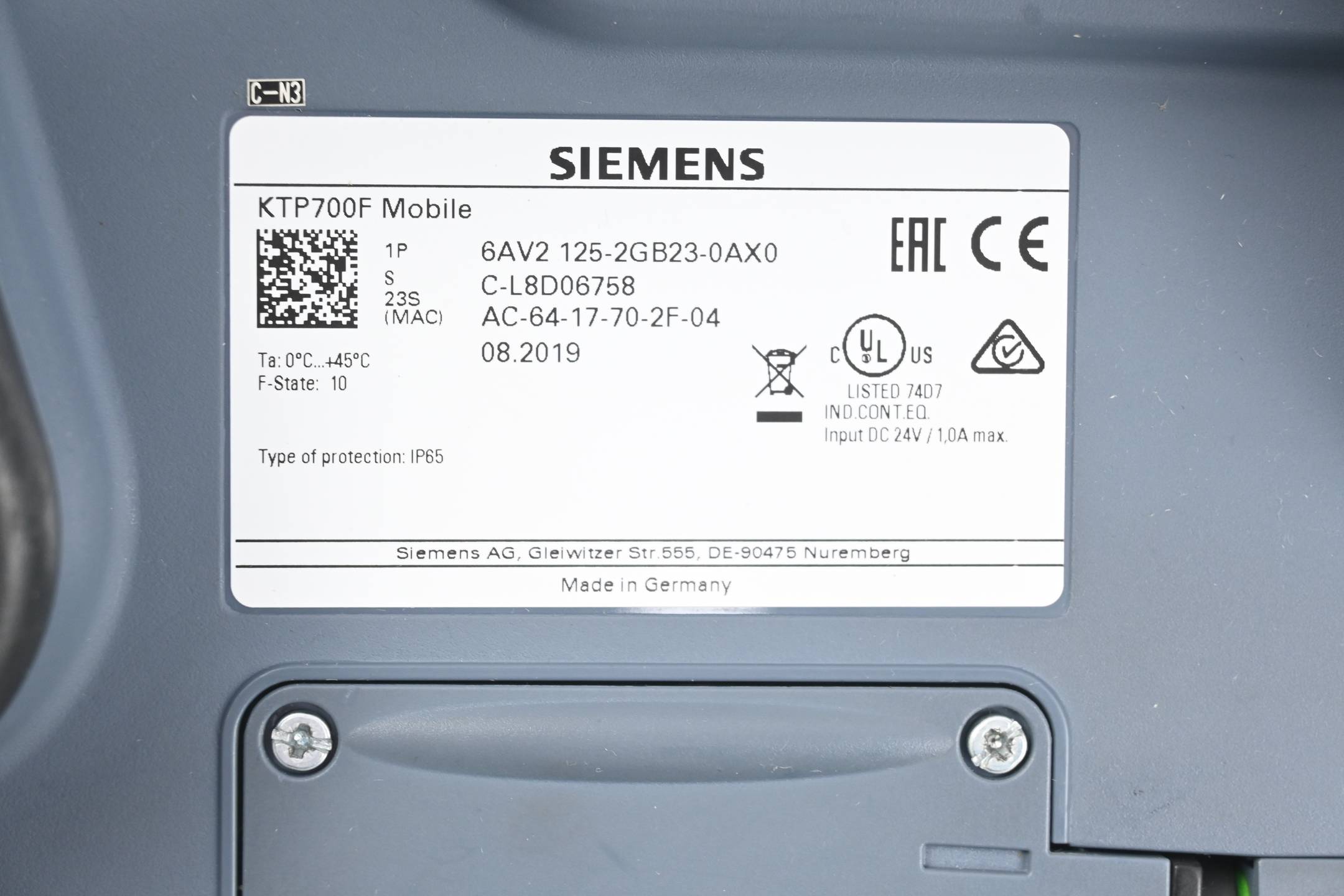 Siemens Simatic HMI KTP700F Mobile 6AV2125-2GB23-0AX0 ( 6AV2 125-2GB23-0AX0 ) 10