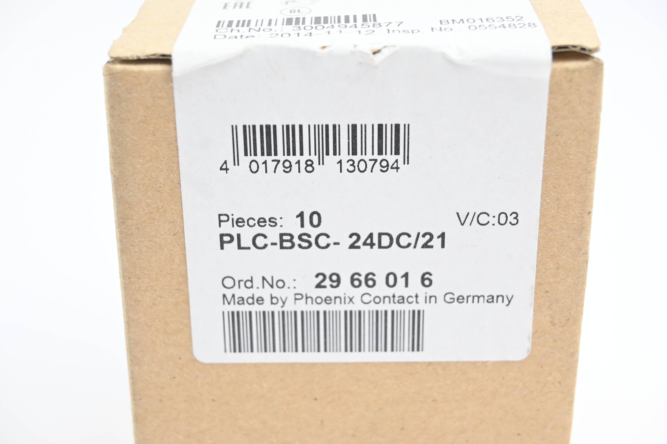 Phoenix Contact 10 Stück Relaissockel PLC-BSC- 24DC/21 ( 2966016 )