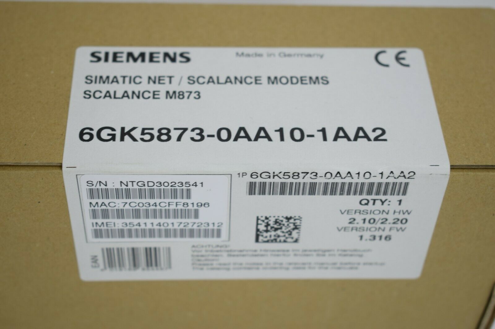 Siemens simatic NET M873 6GK5873-0AA10-1AA2 ( 6GK5 873-0AA10-1AA2 )