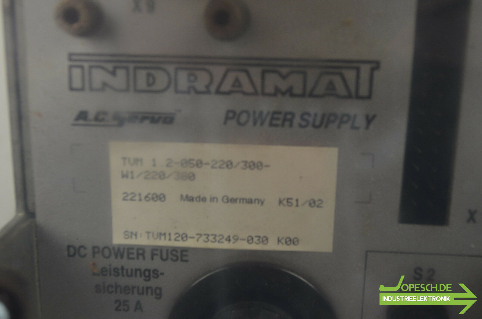 Indramat A.C.Servo Power Supply TVM 1.2-050-220/300-W1/220/380