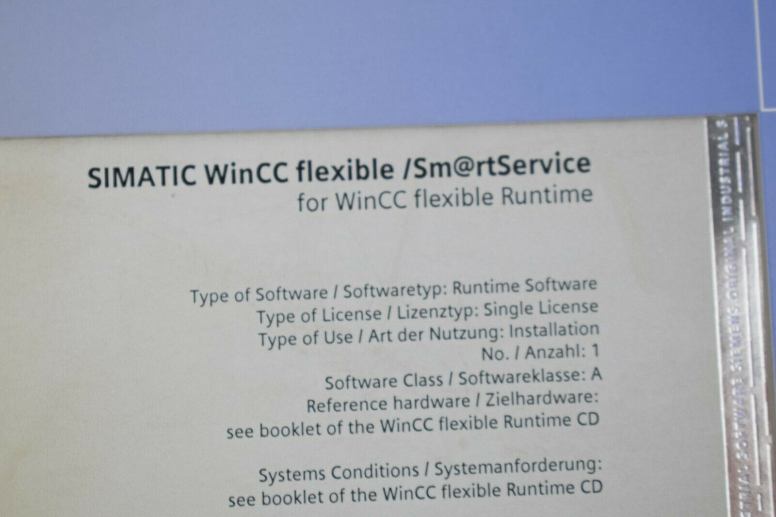 Siemens simatic WinCC flexible/Sm@rtAccess for WINCC 6AV6618-7BD01-3AB0