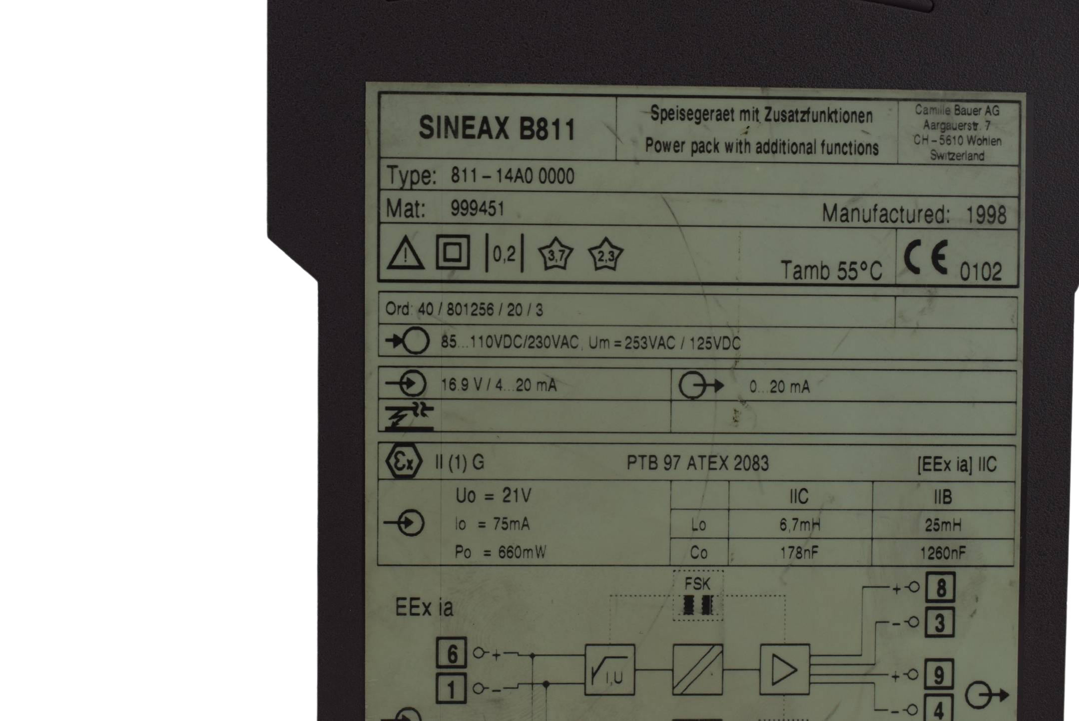 Camille & Bauer Sineax B 811 Speisegerät mit Zusatzfunktion ( 811-14A0 0000 )