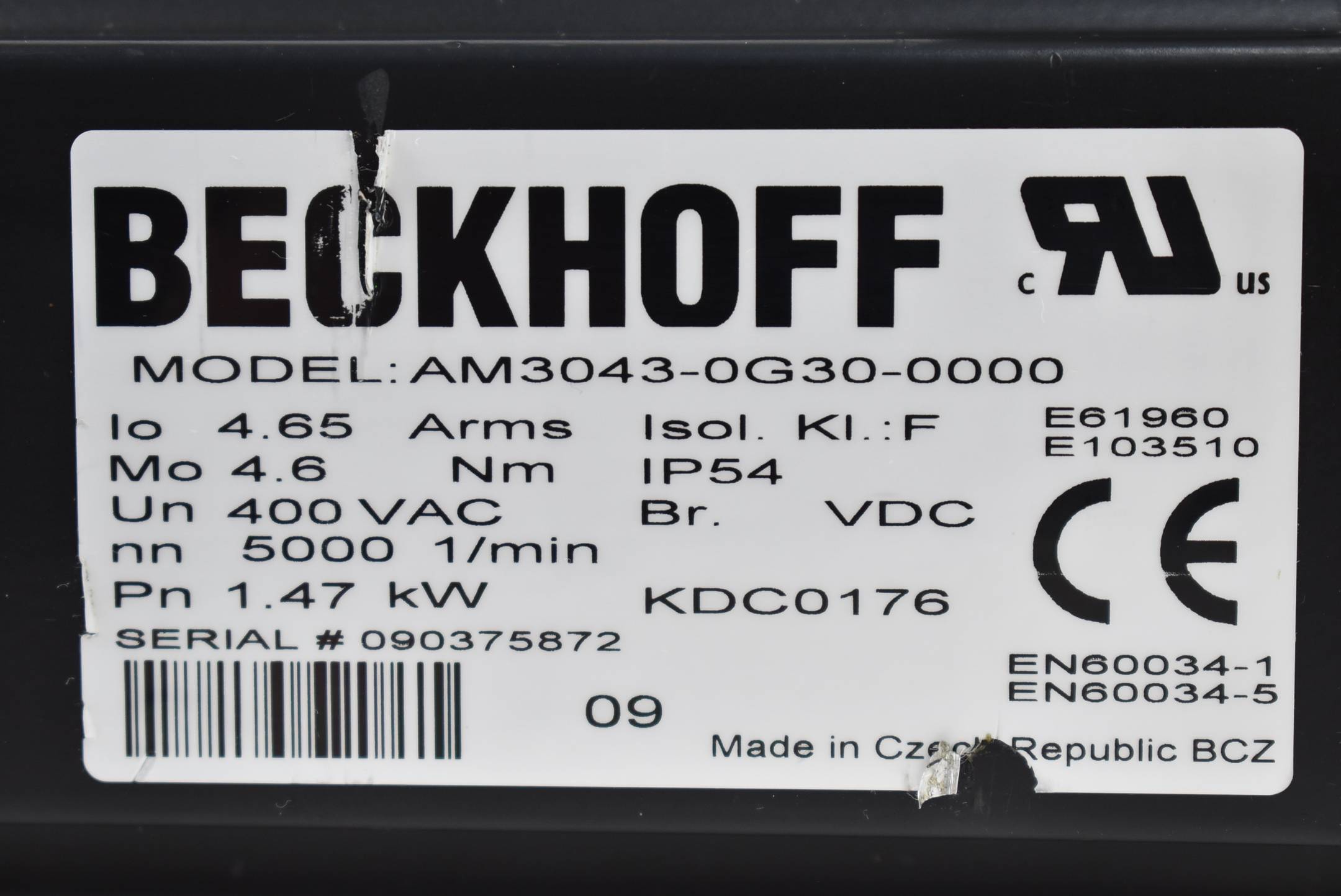 Beckhoff Servomotor AM3043-0G30-0000 inkl. Getriebe AG2200-LP 090-M01-5-111-000