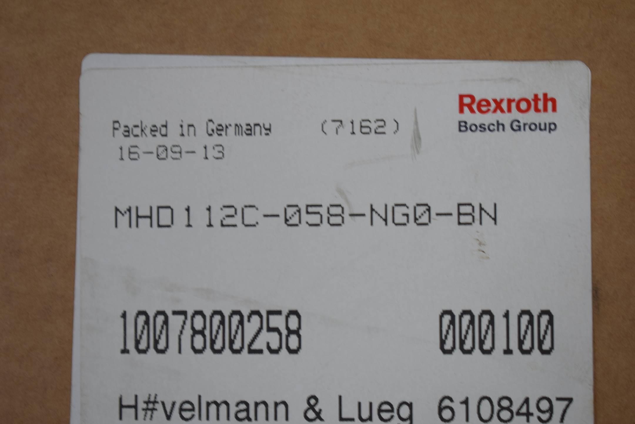 Rexroth 3-Phase Permanent Magnet Motor MHD112C-058-NG0-BN