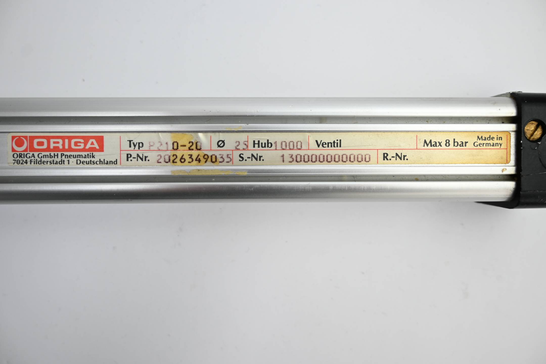 Origa Pneumatikzylinder Lineareinheit Ø25 Hub 1000mm 8bar ( P210-20 )