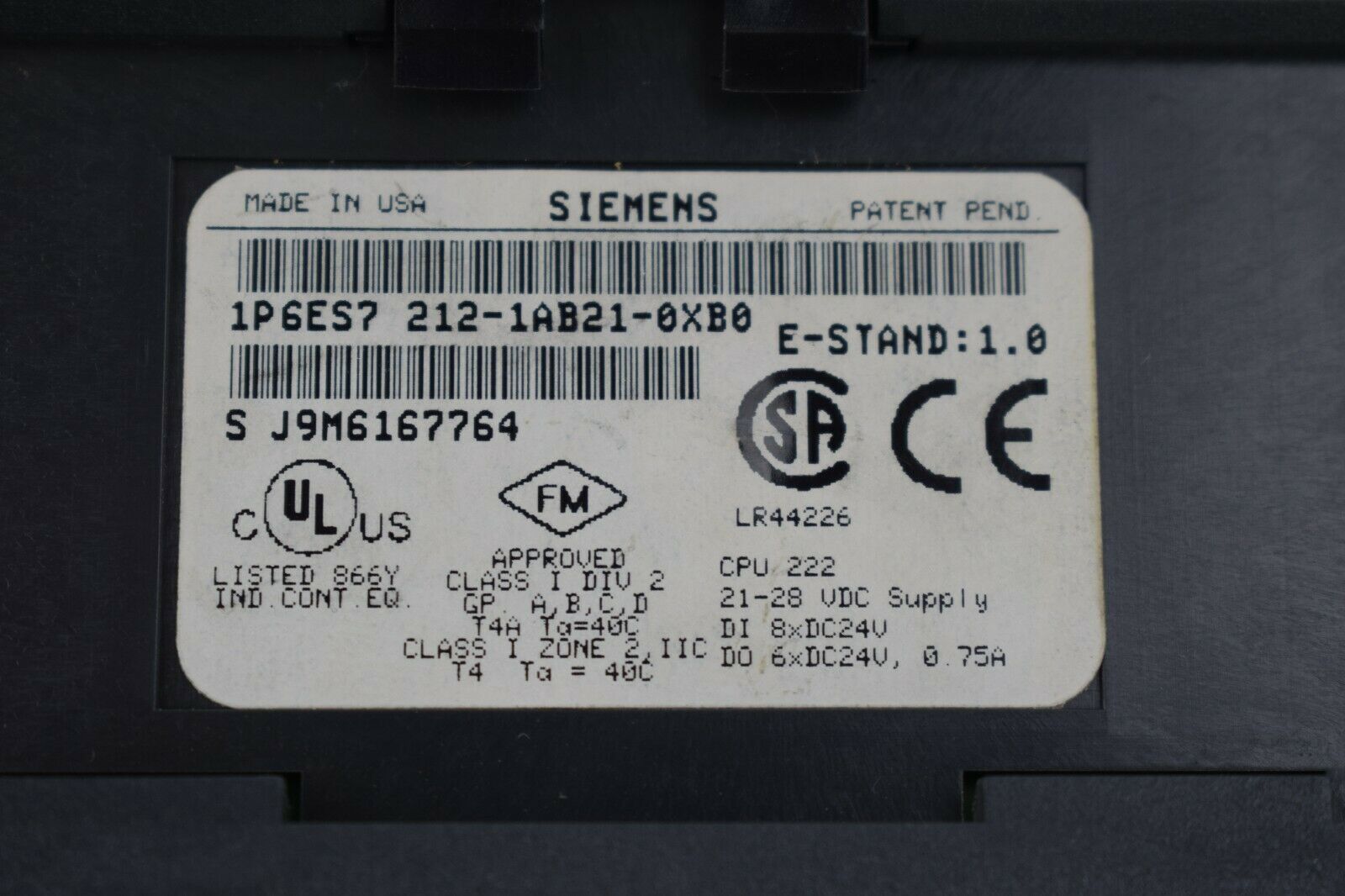 Siemens simatic S7 6ES7 212-1AB21-0XB0 ( 6ES7212-1AB21-0XB0 ) E1
