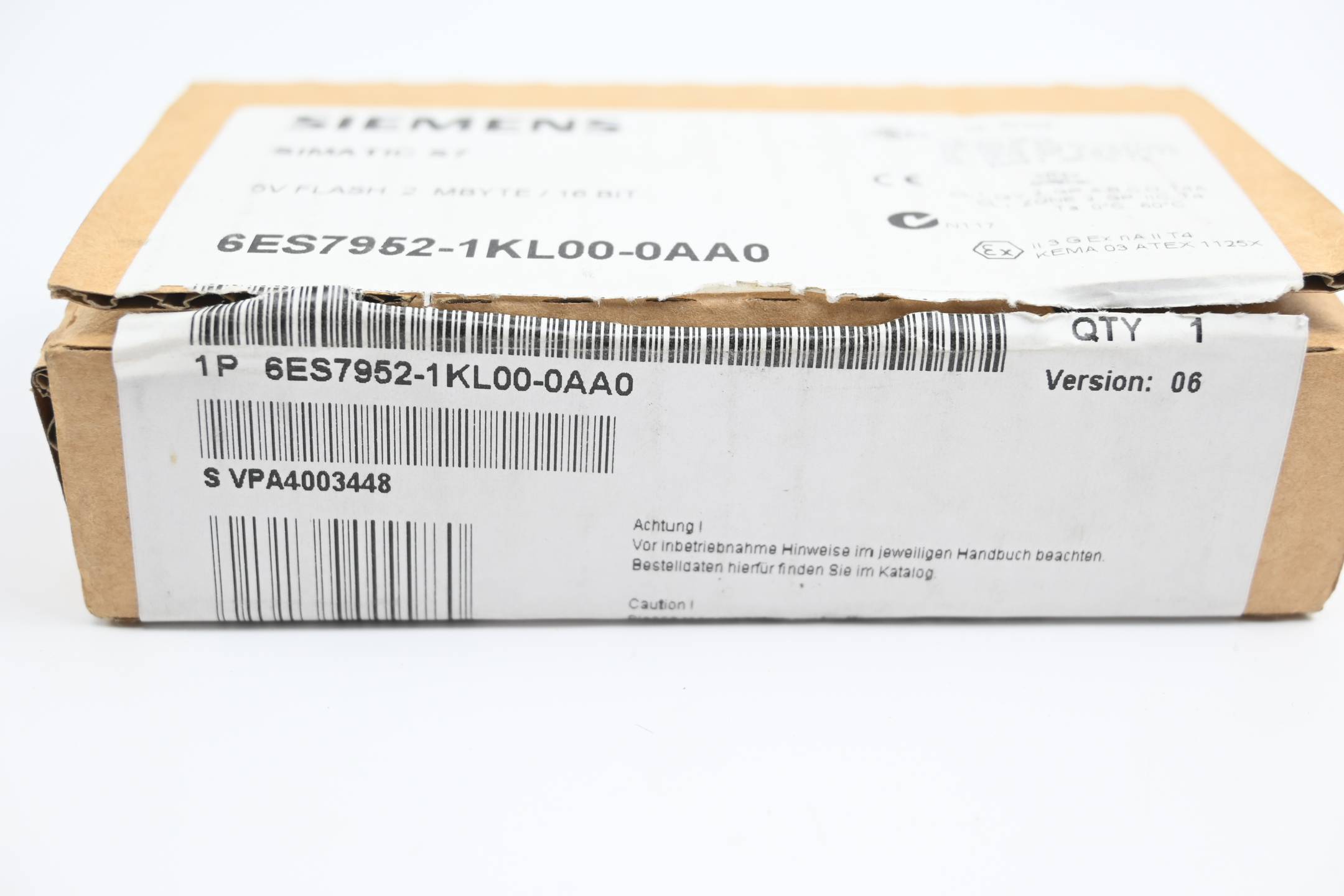 Siemens Simatic S7 Memory Card 6ES7952-1KL00-0AA0 ( 6ES7 952-1KL00-0AA0 ) E6