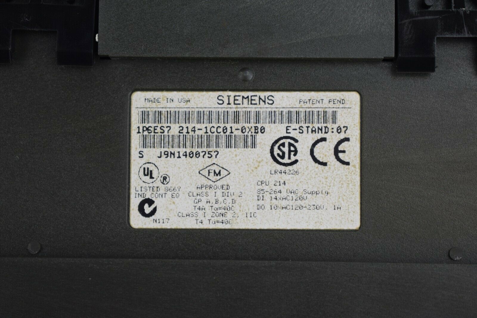 Siemens simatic S7 CPU 214 6ES7 214-1CC01-0XB0 ( 6ES7214-1CC01-0XB0 ) E7