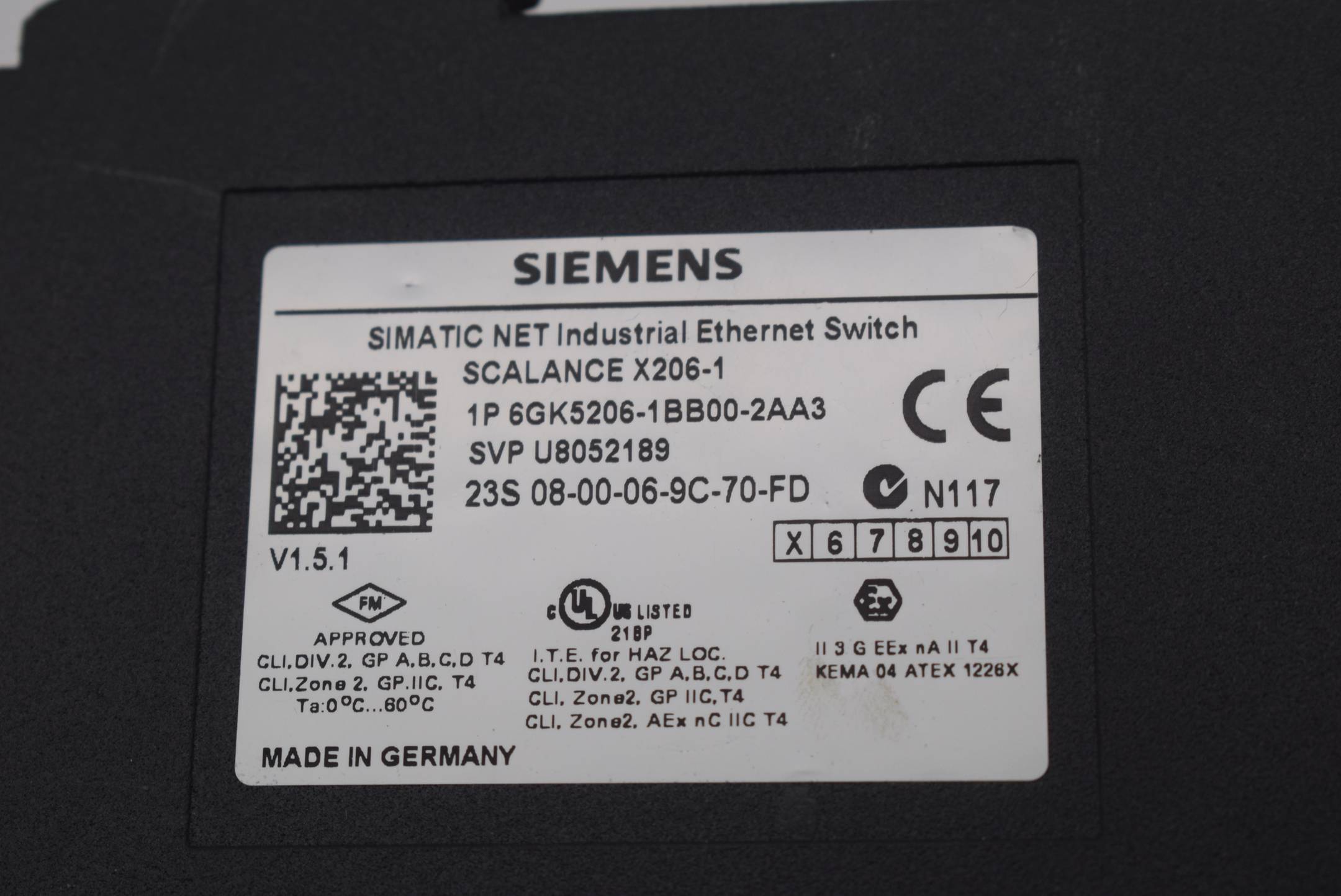 Siemens simatic Scalance X206-1 6GK5206-1BB00-2AA3 ( 6GK5 206-1BB00-2AA3 ) E.5