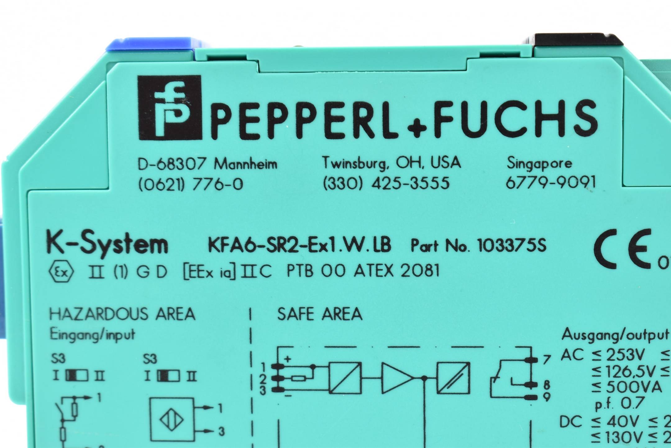 Pepperl+Fuchs Trennschaltverstärker 240VAC 13W KFA6-SR2-Ex1.W.LB ( 103375S )