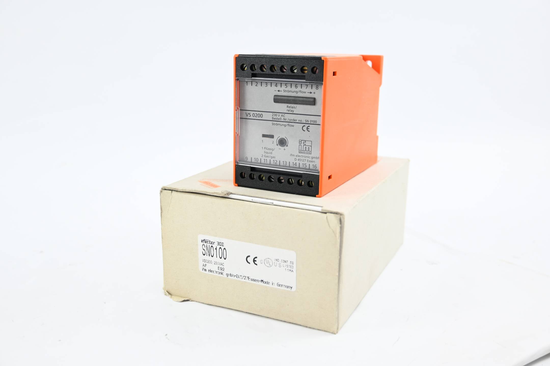 Ifm Electronic Auswerteeinheit für Strömungssensoren SN0100 VS0200/230VAC