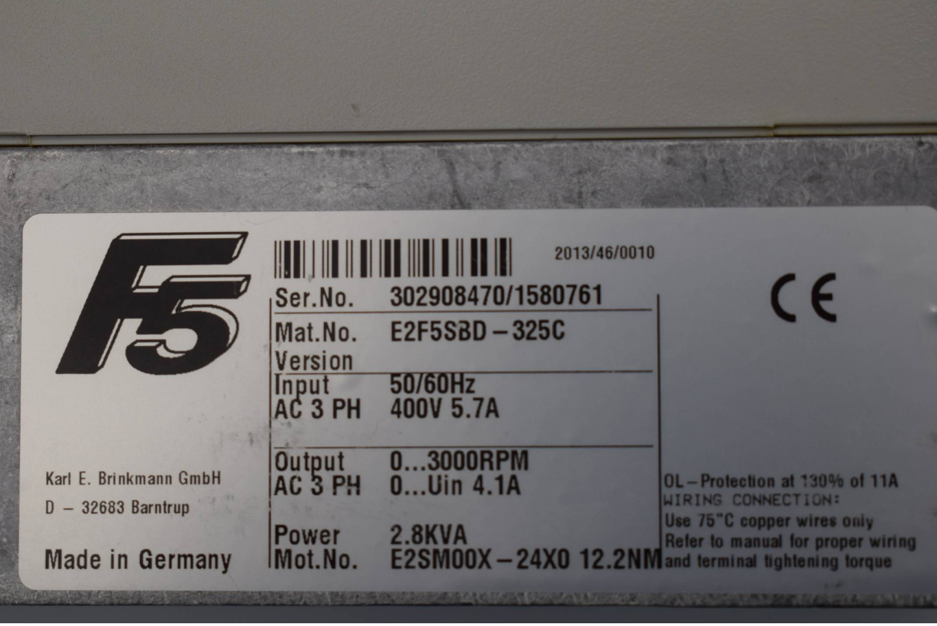 KEB Frequenzumrichter E2F5SBD-325C KEB Frequenzumrichter E2F5SBD-325C