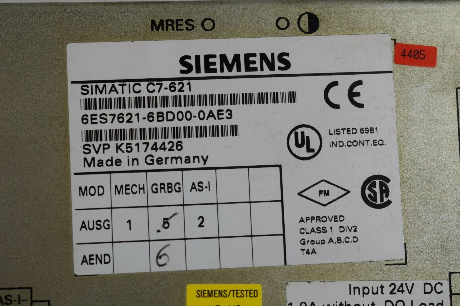 Siemens simatic C7-621 6ES7621-6BD00-0AE3 ( 6ES7 621-6BD00-0AE3 )