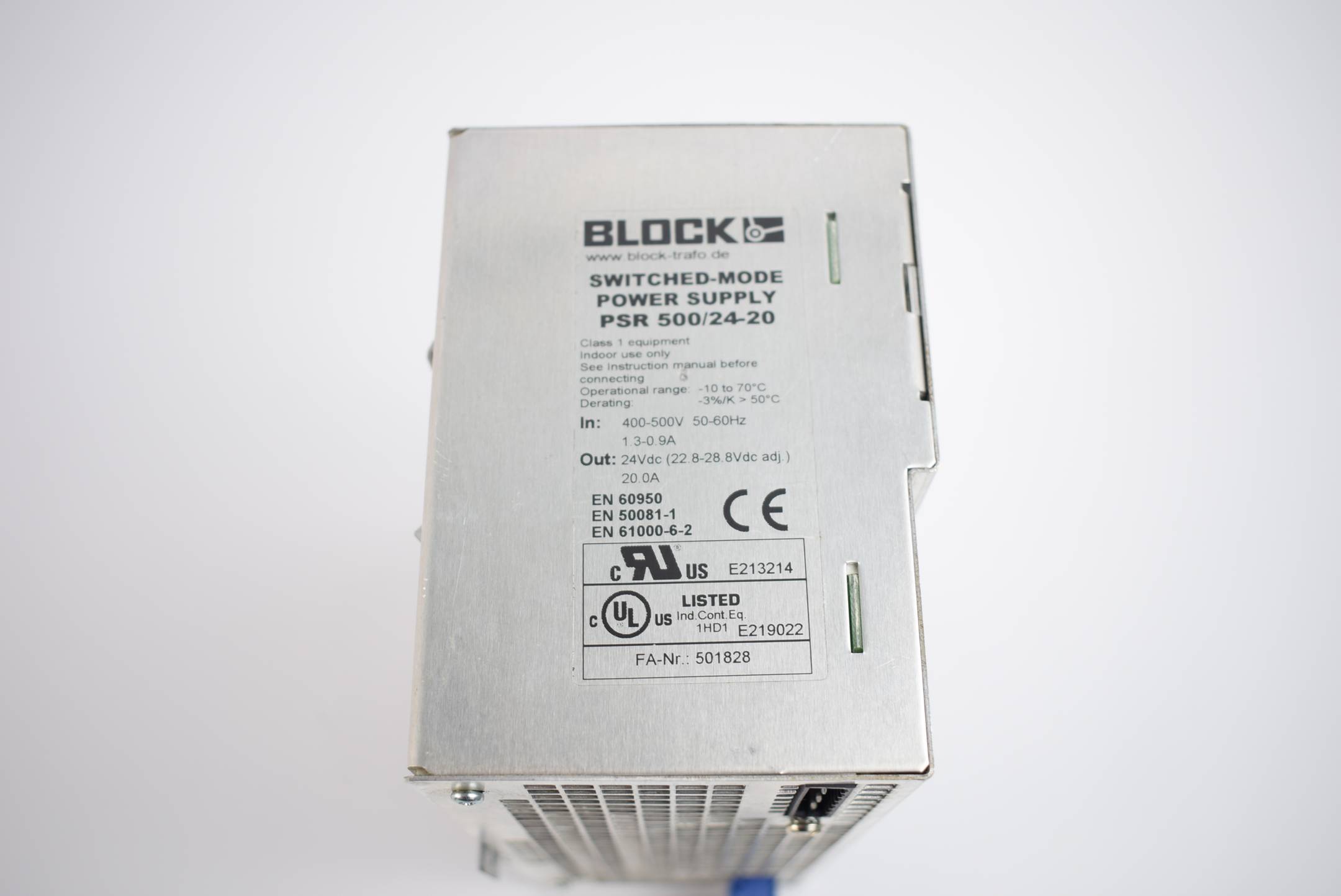 Block Switched Mode Power Supply PSR 500/24-20