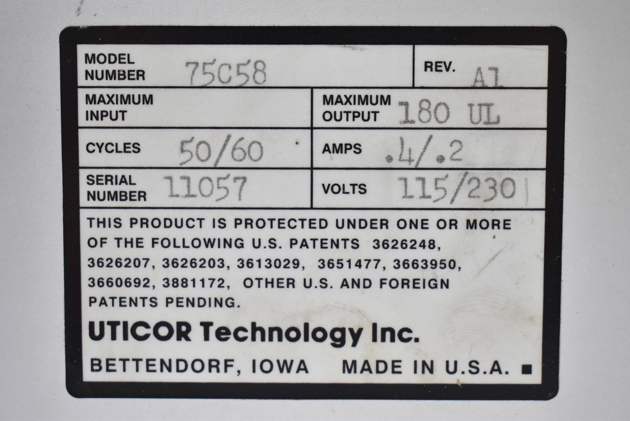 UTICOR Director 4001 Stromversorgung und Interface 75C58