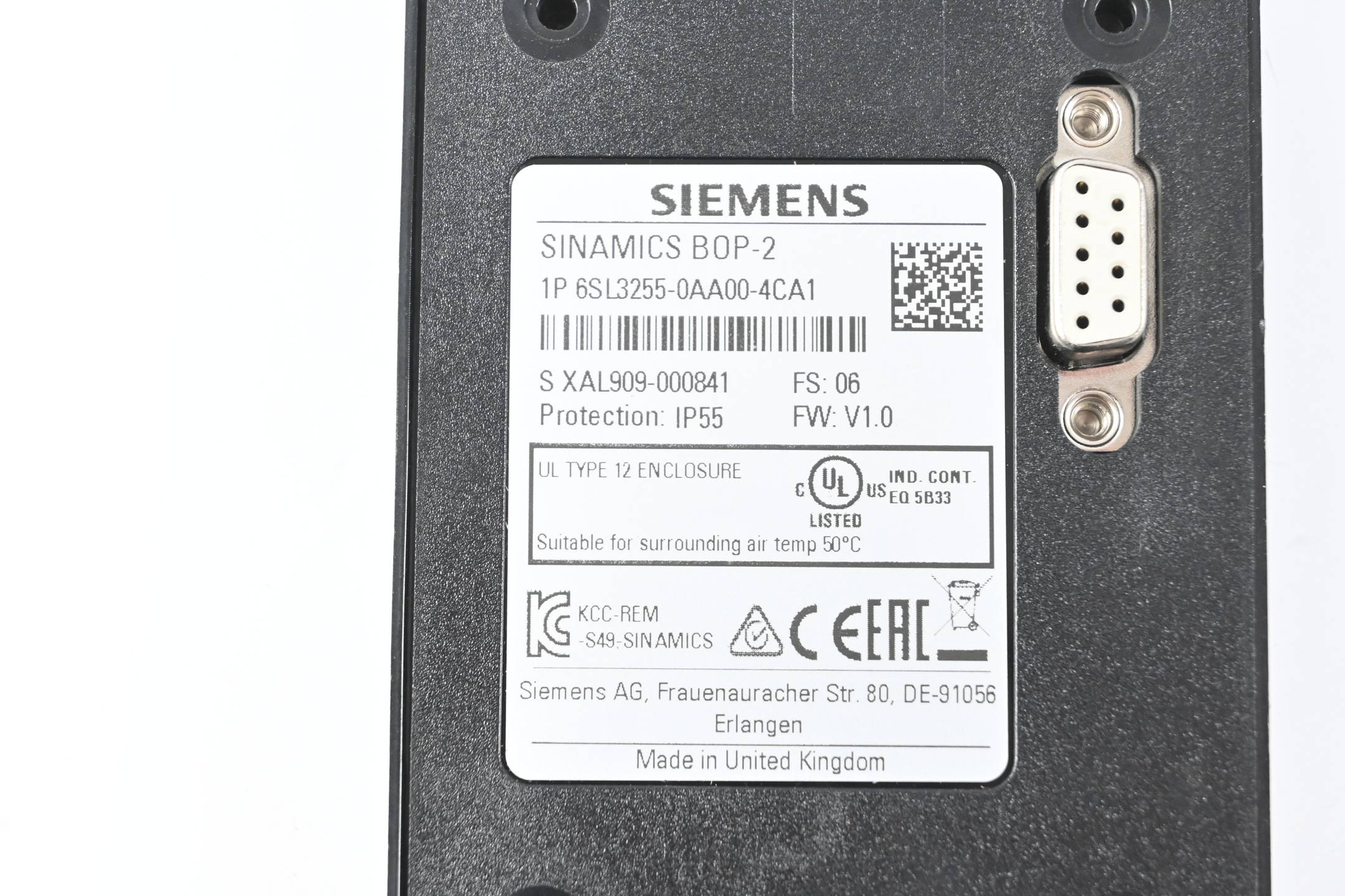 Siemens Sinamics BOP-2 6SL3255-0AA00-4CA1 ( 6SL3 255-0AA00-4CA1 )