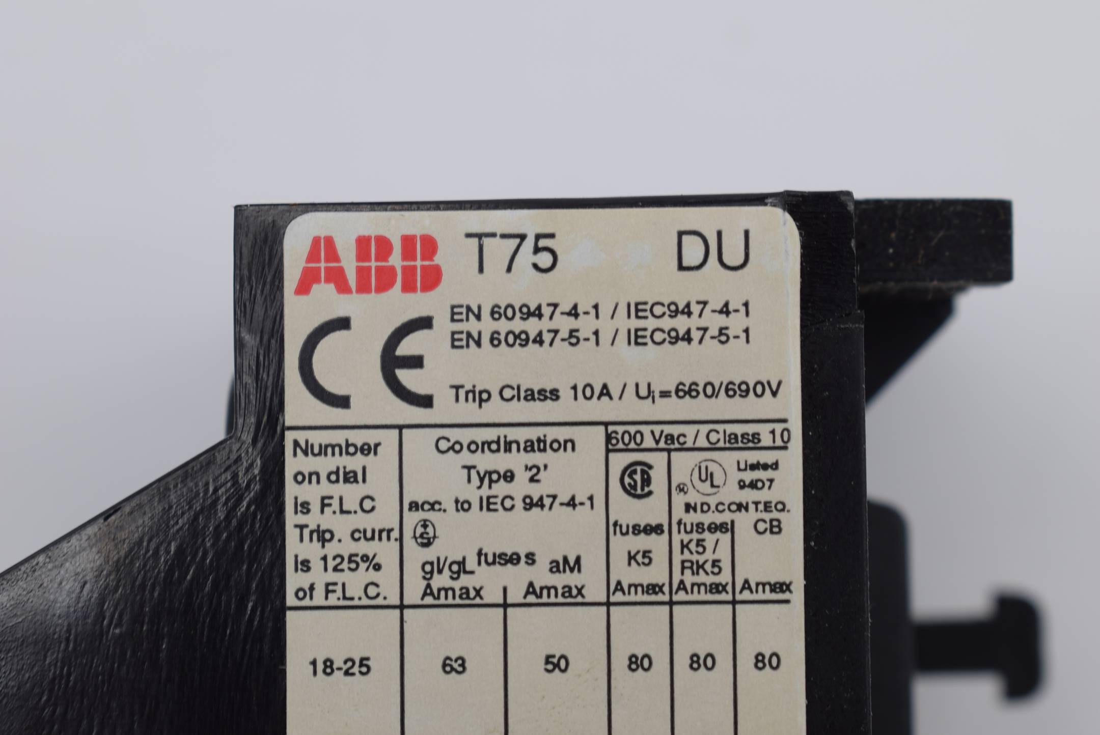 ABB Thermisches Überstromrelais T75 DU 42