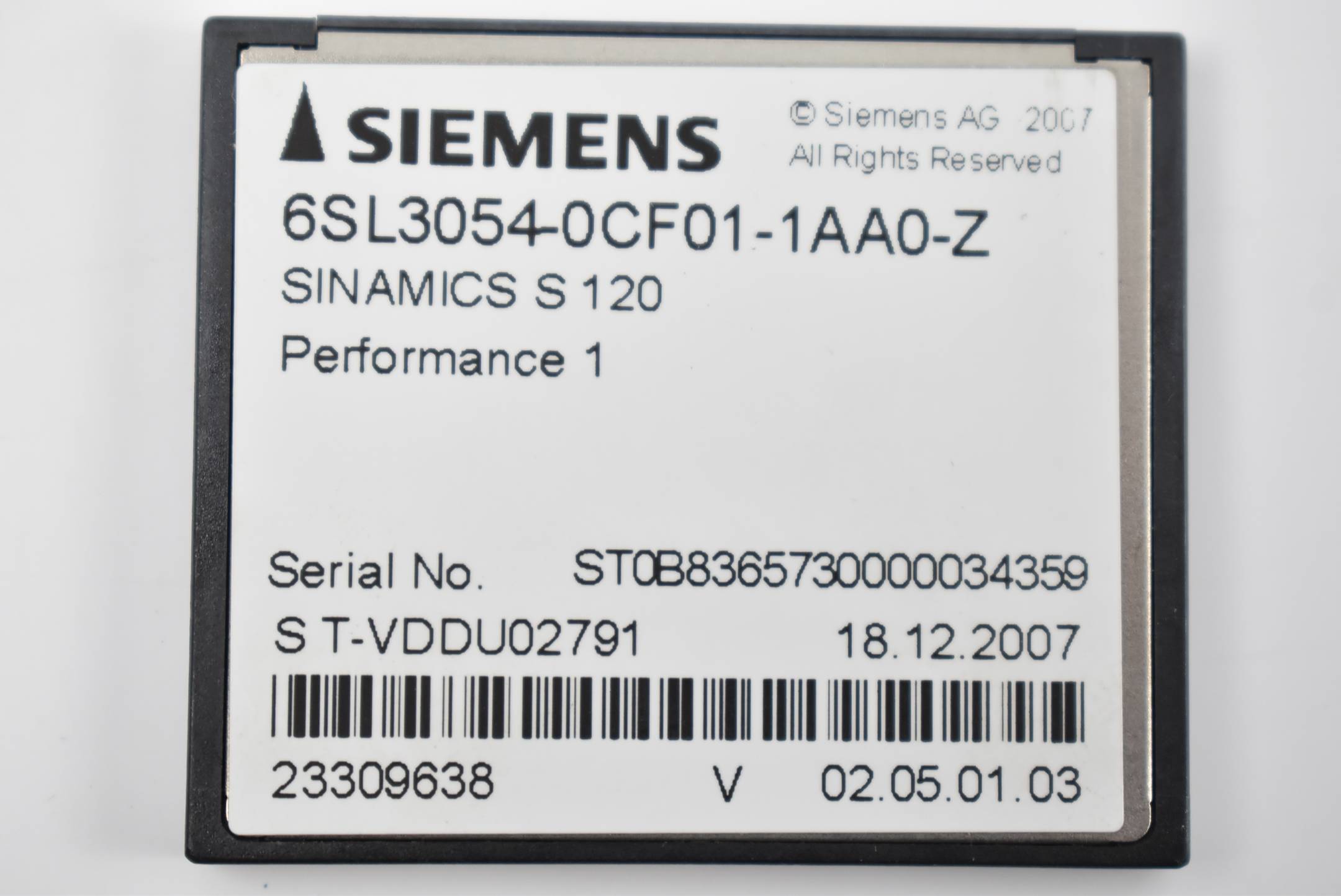 Siemens sinamics S120 CF Card 6SL3 054-0CF01-1AA0-Z ( 6SL3054-0CF01-1AA0-Z )