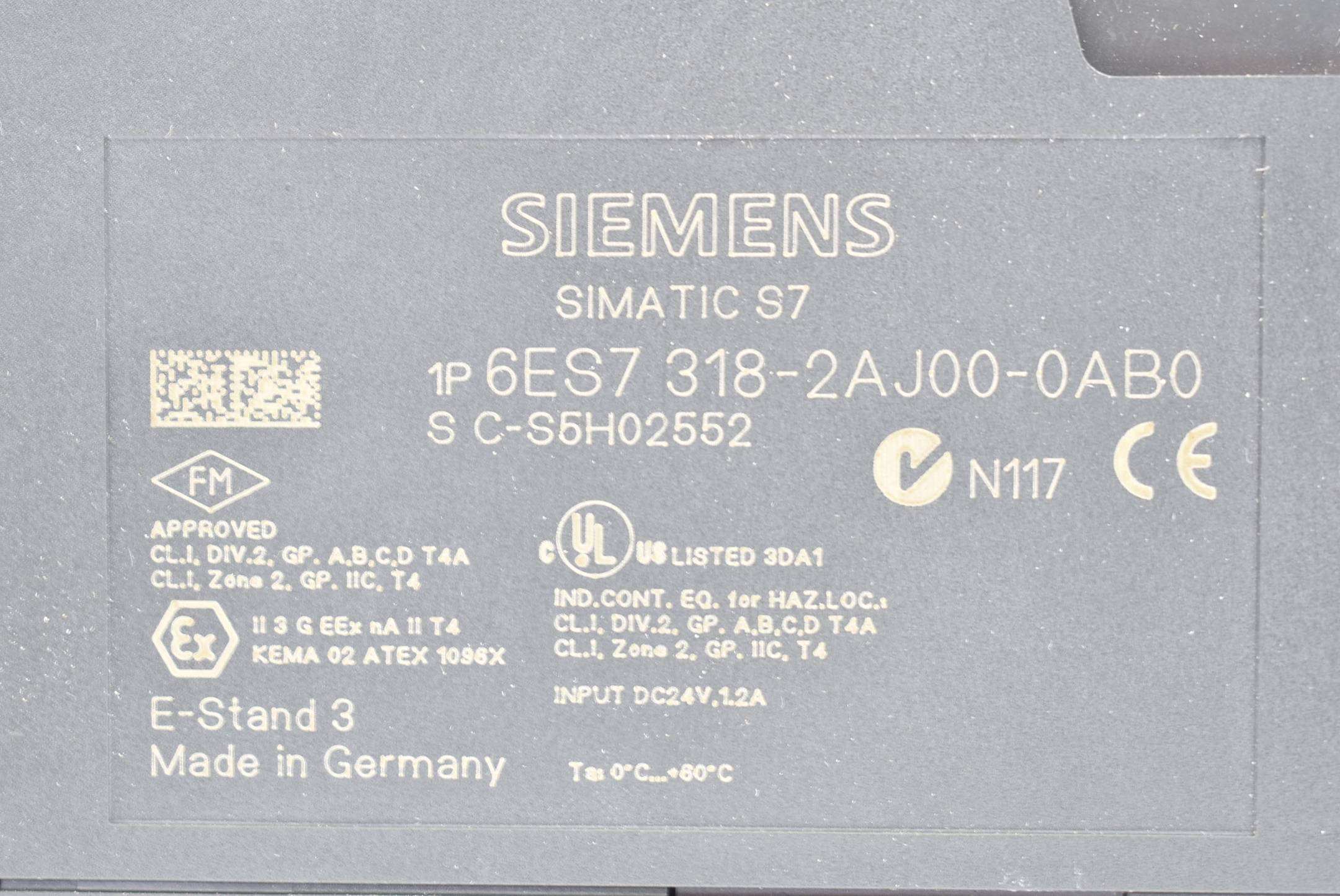 Siemens simatic S7-300 CPU 318-2DP 6ES7 318-2AJ00-0AB0 ( 6ES7318-2AJ00-0AB0 ) E3