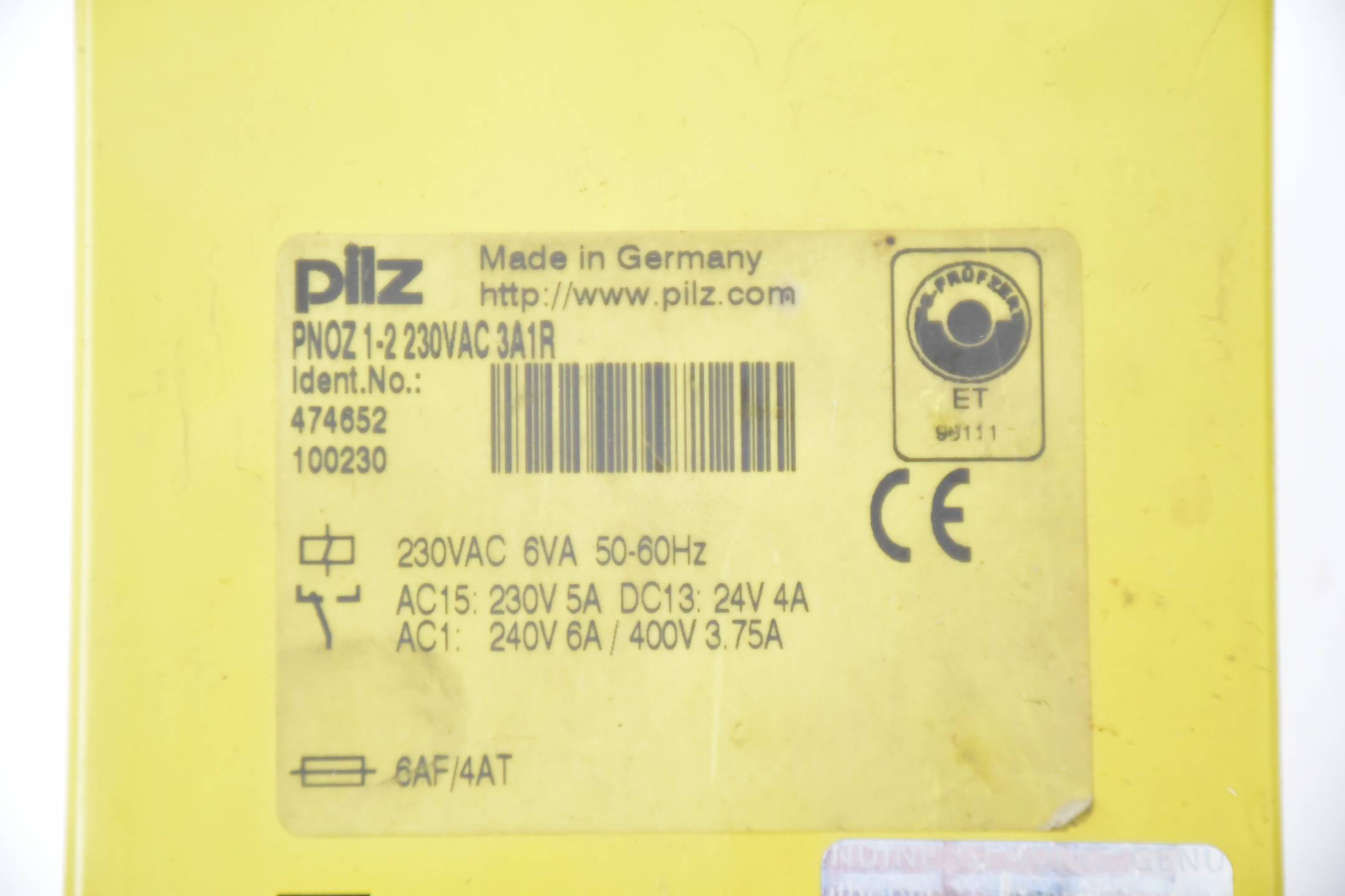 pilz Sicherheitsschaltgerät PNOZ 1-2 230VAC 3A1R ( 474652 ) 