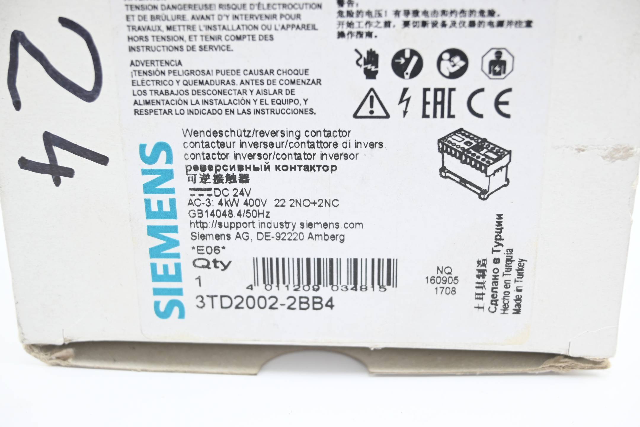 Siemens Schützkombination 3TD2002-2BB4 ( 3TD2 002-2BB4 )