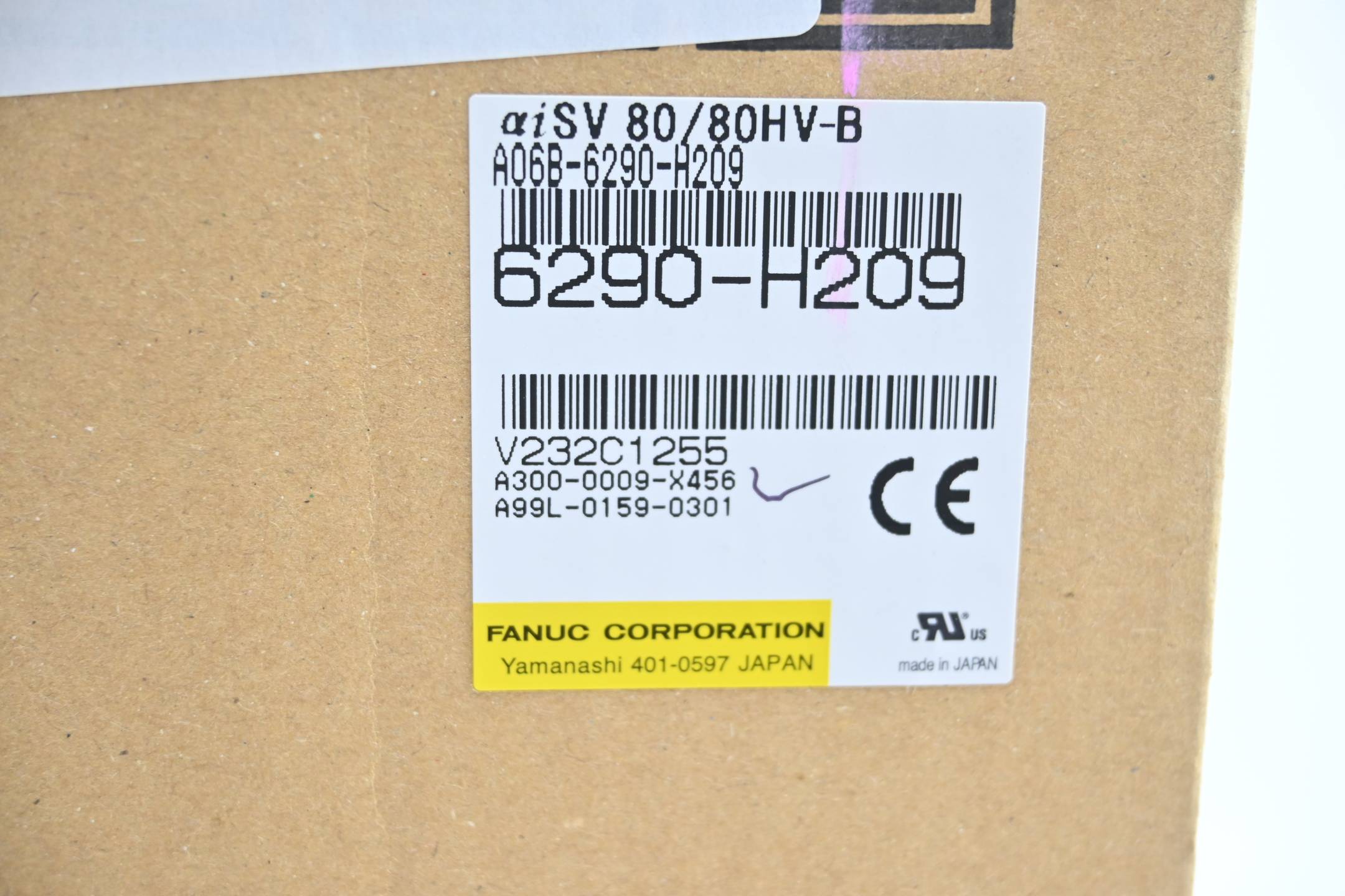 Fanuc Servo Amplifier αiSV 80/80HV-B A06B-6290-H209