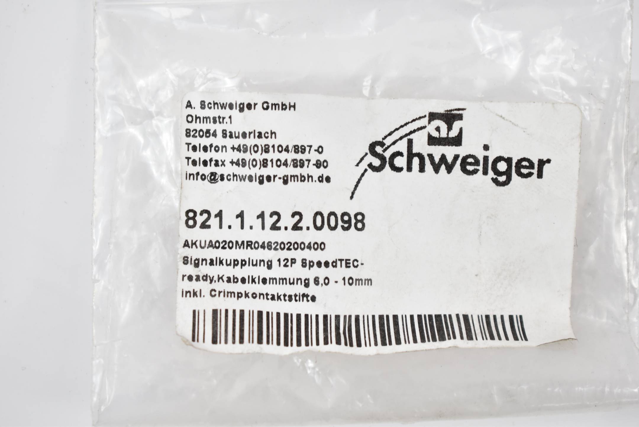 Schweiger Signalkupplung 12P SpeedTEC 821.1.12.2.0098